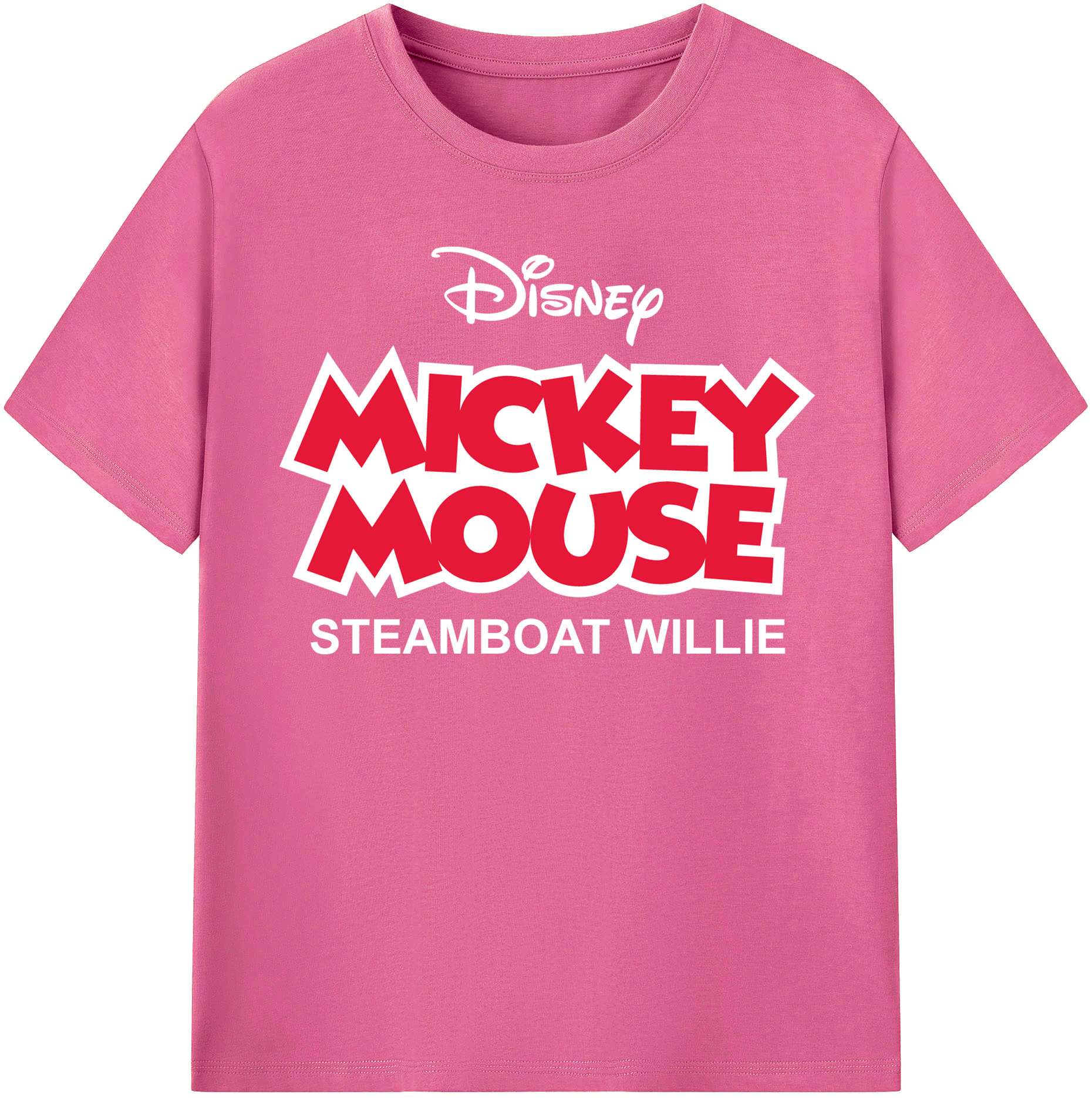 （画像用） ミッキーマウス Mickey Mouse レディースカジュアルプリントTシャツ（綿100％）