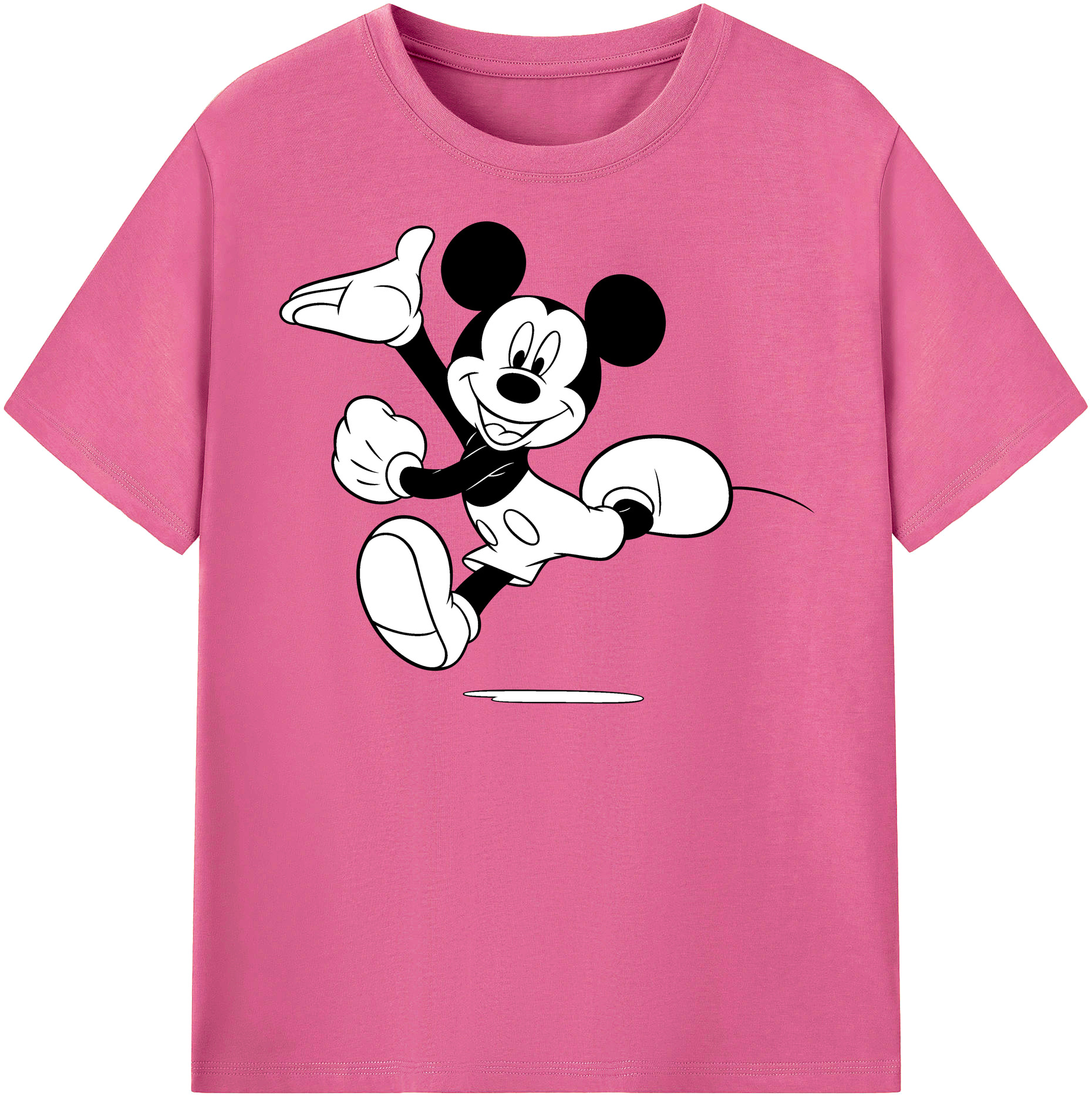 （画像用） ミッキーマウス Mickey Mouse レディースカジュアルプリントTシャツ（綿100％）