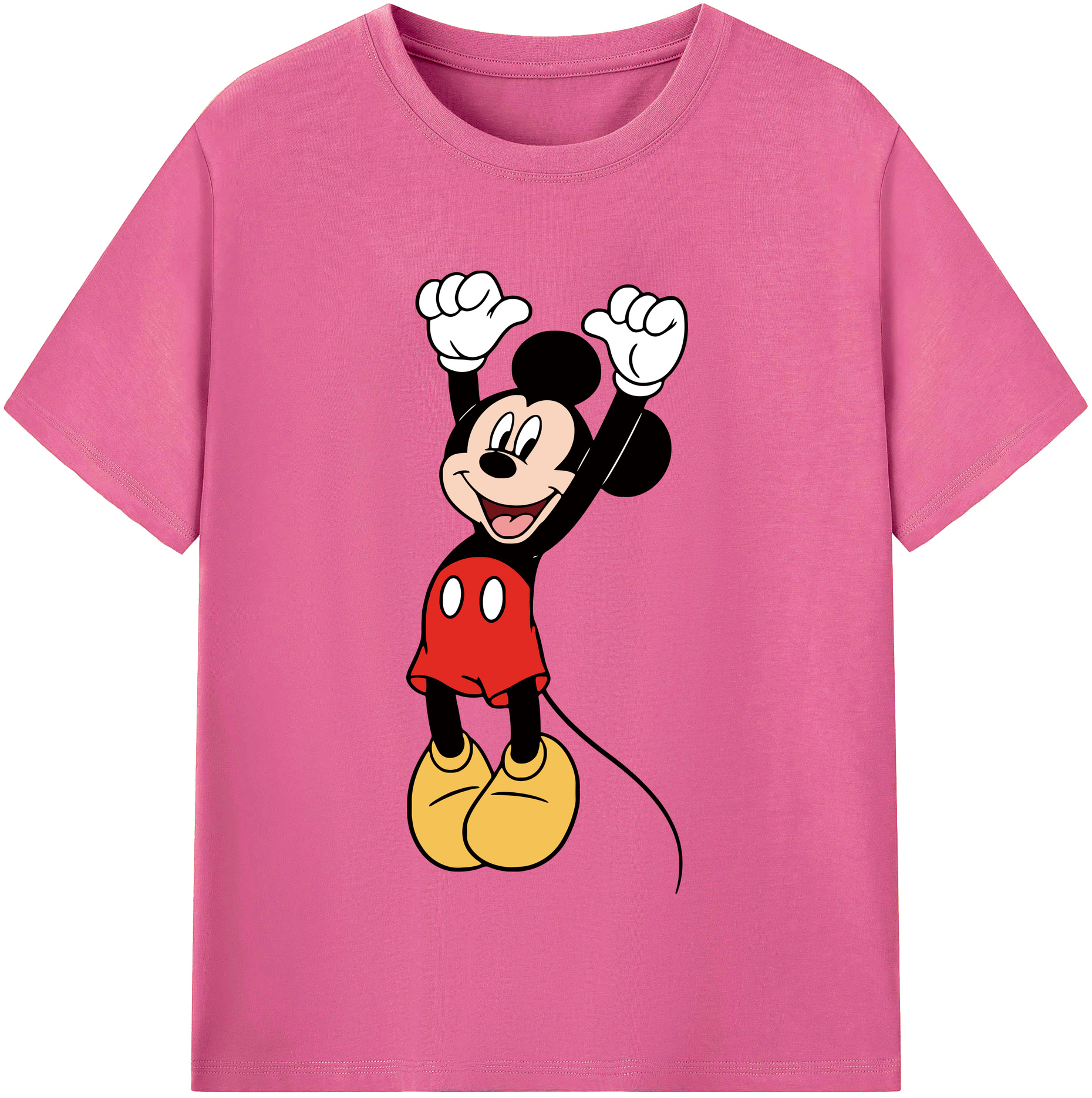 （画像用） ミッキーマウス Mickey Mouse レディースカジュアルプリントTシャツ（綿100％）