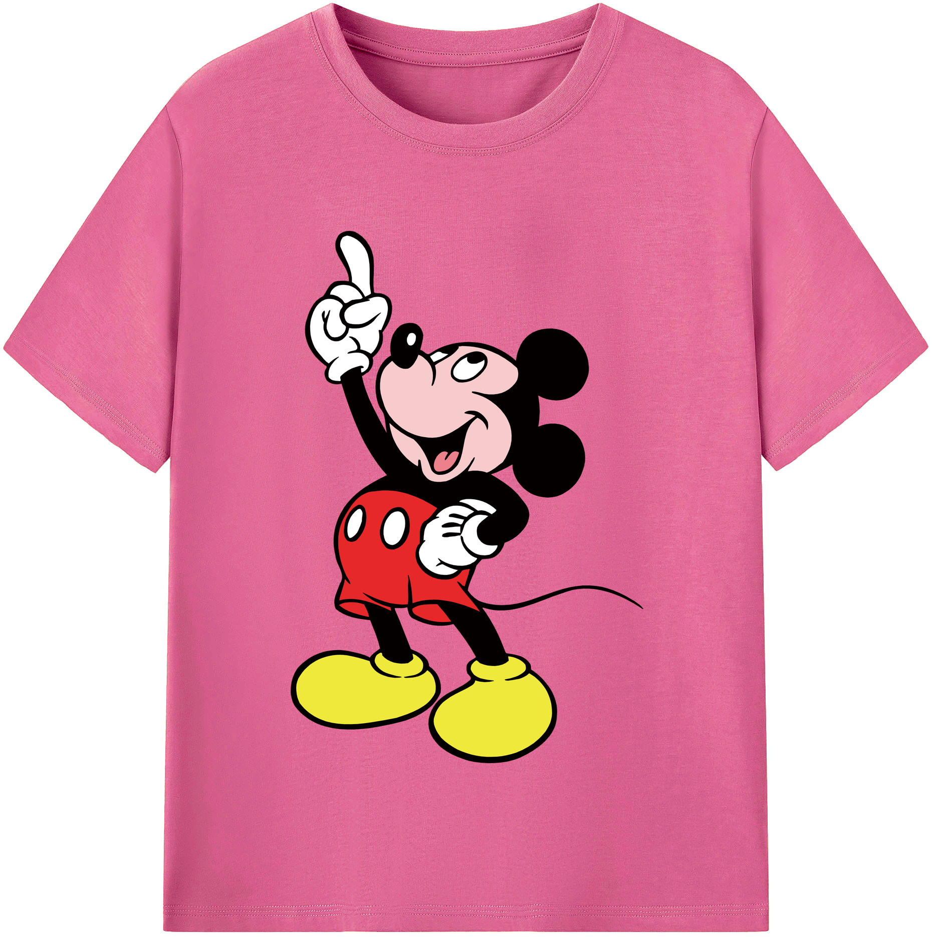 （画像用） ミッキーマウス Mickey Mouse レディースカジュアルプリントTシャツ（綿100％）