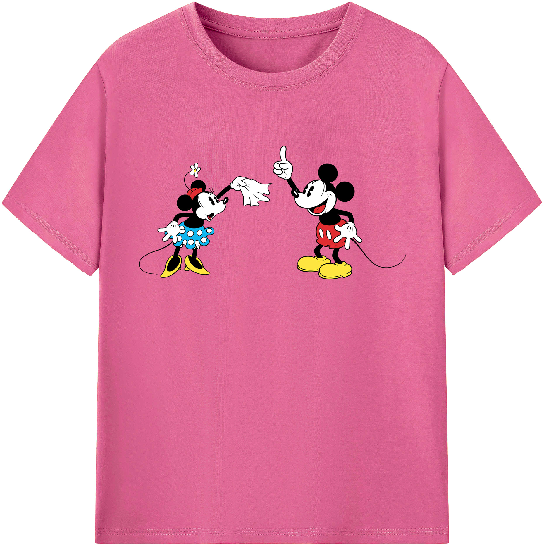 （画像用） ミッキーマウス Mickey Mouse レディースカジュアルプリントTシャツ（綿100％）