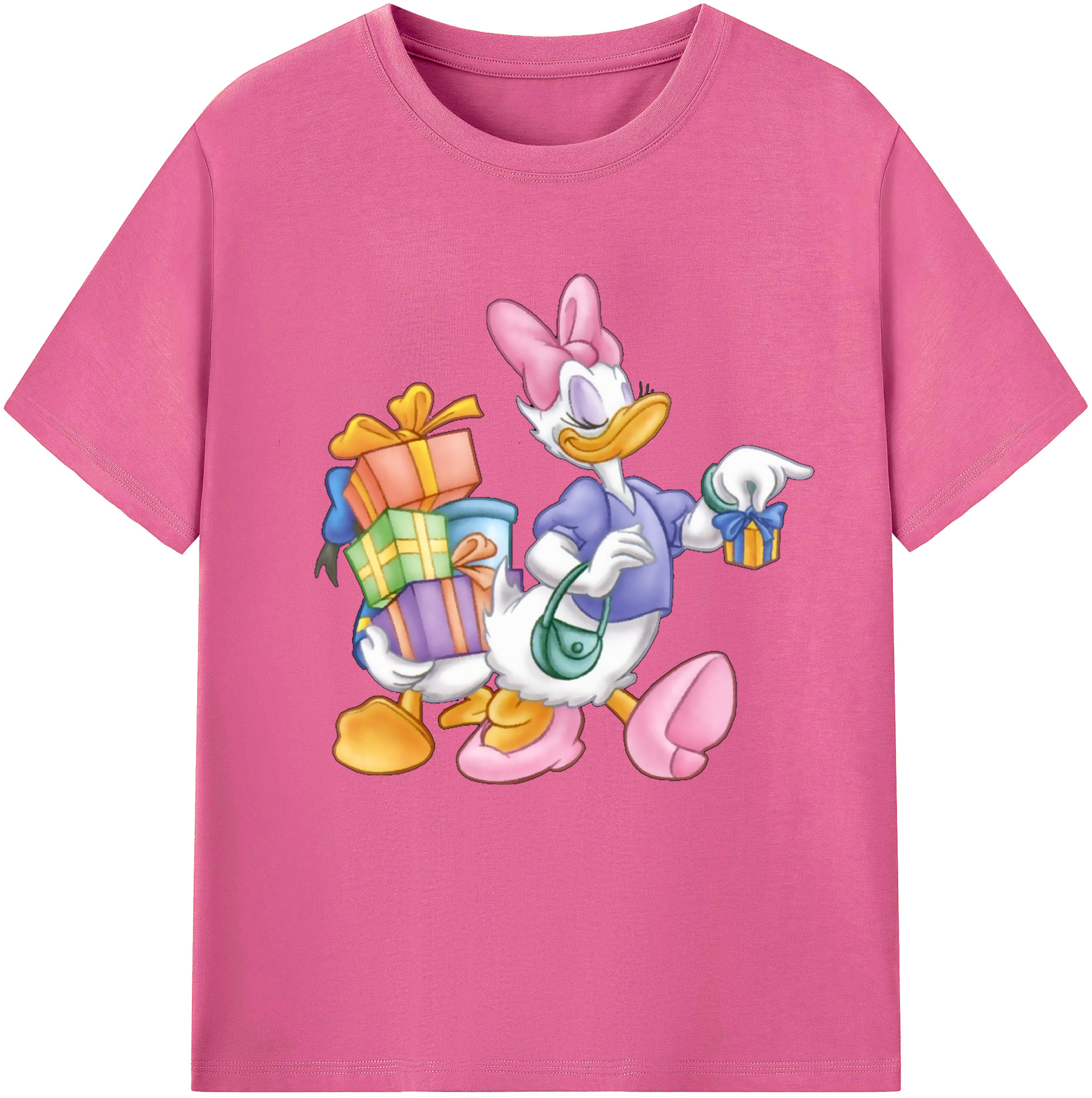 （画像用） ミッキーマウス Mickey Mouse レディースカジュアルプリントTシャツ（綿100％）