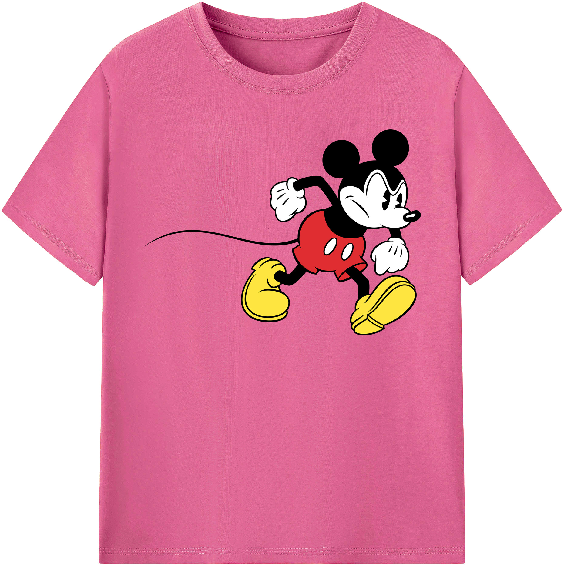 （画像用） ミッキーマウス Mickey Mouse レディースカジュアルプリントTシャツ（綿100％）