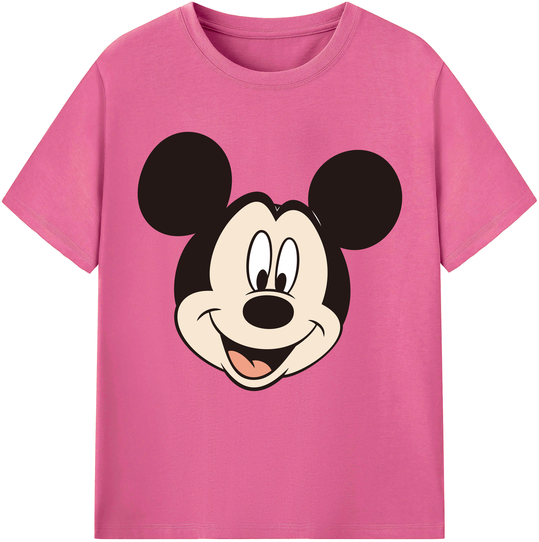 （画像用） ミッキーマウス Mickey Mouse レディースカジュアルプリントTシャツ（綿100％）