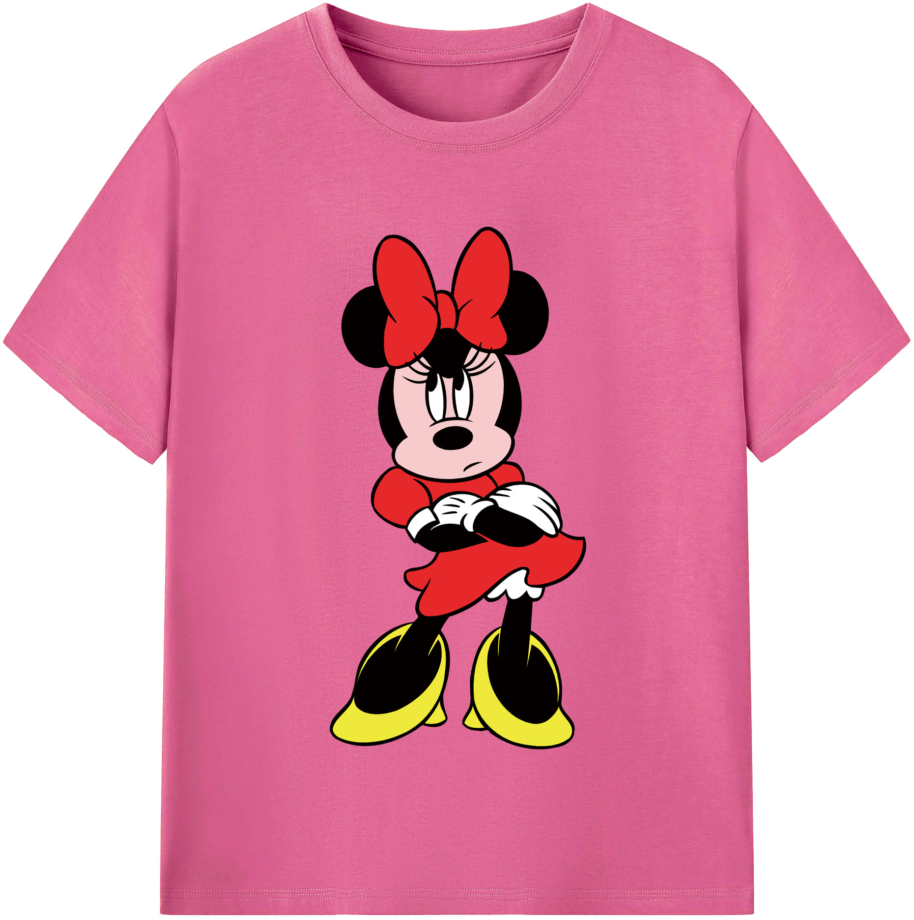 （画像用） ミッキーマウス Mickey Mouse レディースカジュアルプリントTシャツ（綿100％）