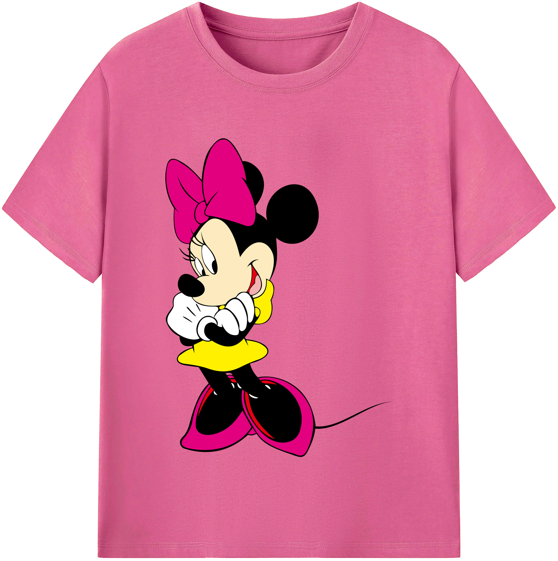 （画像用） ミッキーマウス Mickey Mouse レディースカジュアルプリントTシャツ（綿100％）