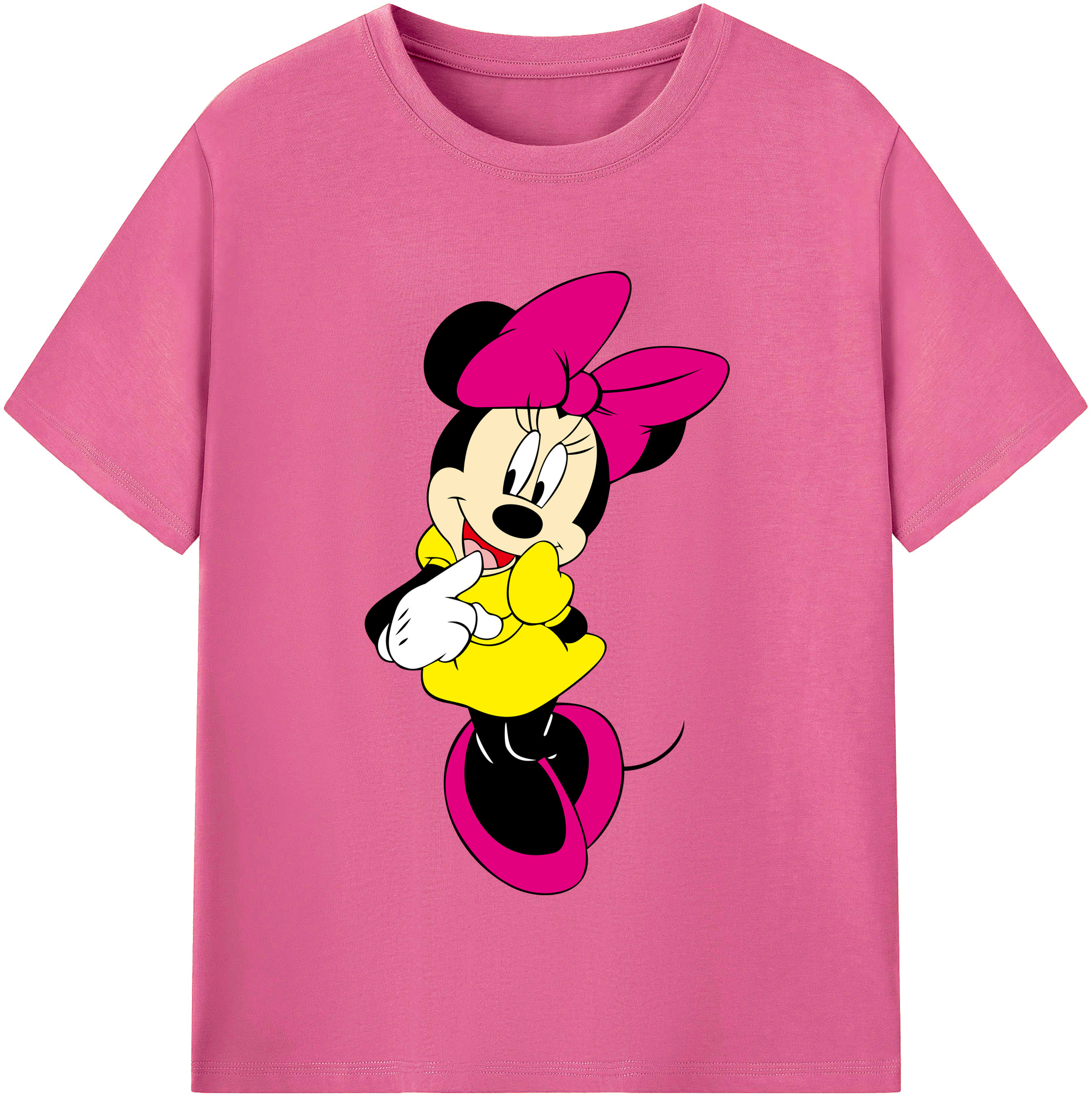 （画像用） ミッキーマウス Mickey Mouse レディースカジュアルプリントTシャツ（綿100％）
