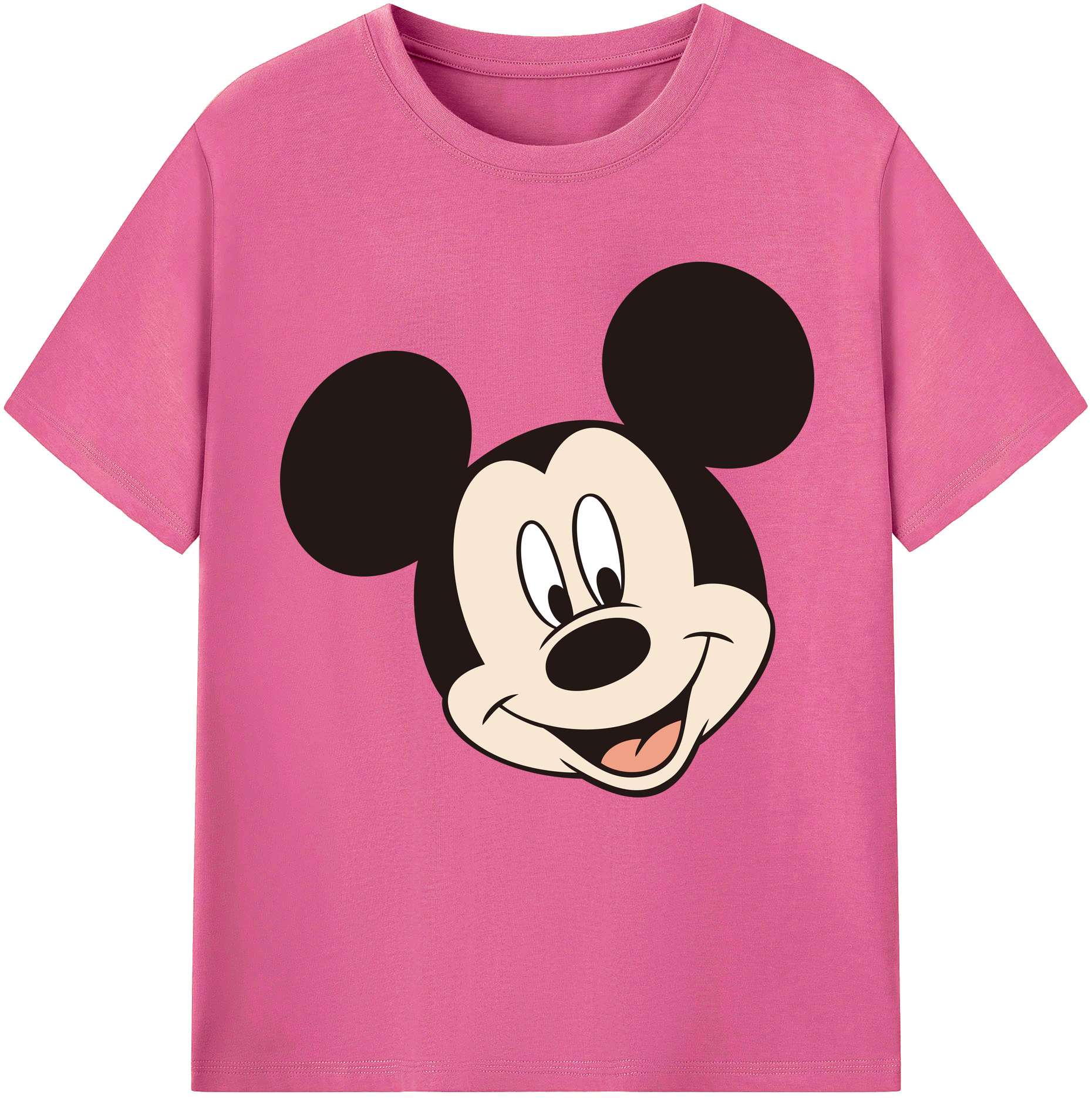 （画像用） ミッキーマウス Mickey Mouse レディースカジュアルプリントTシャツ（綿100％）