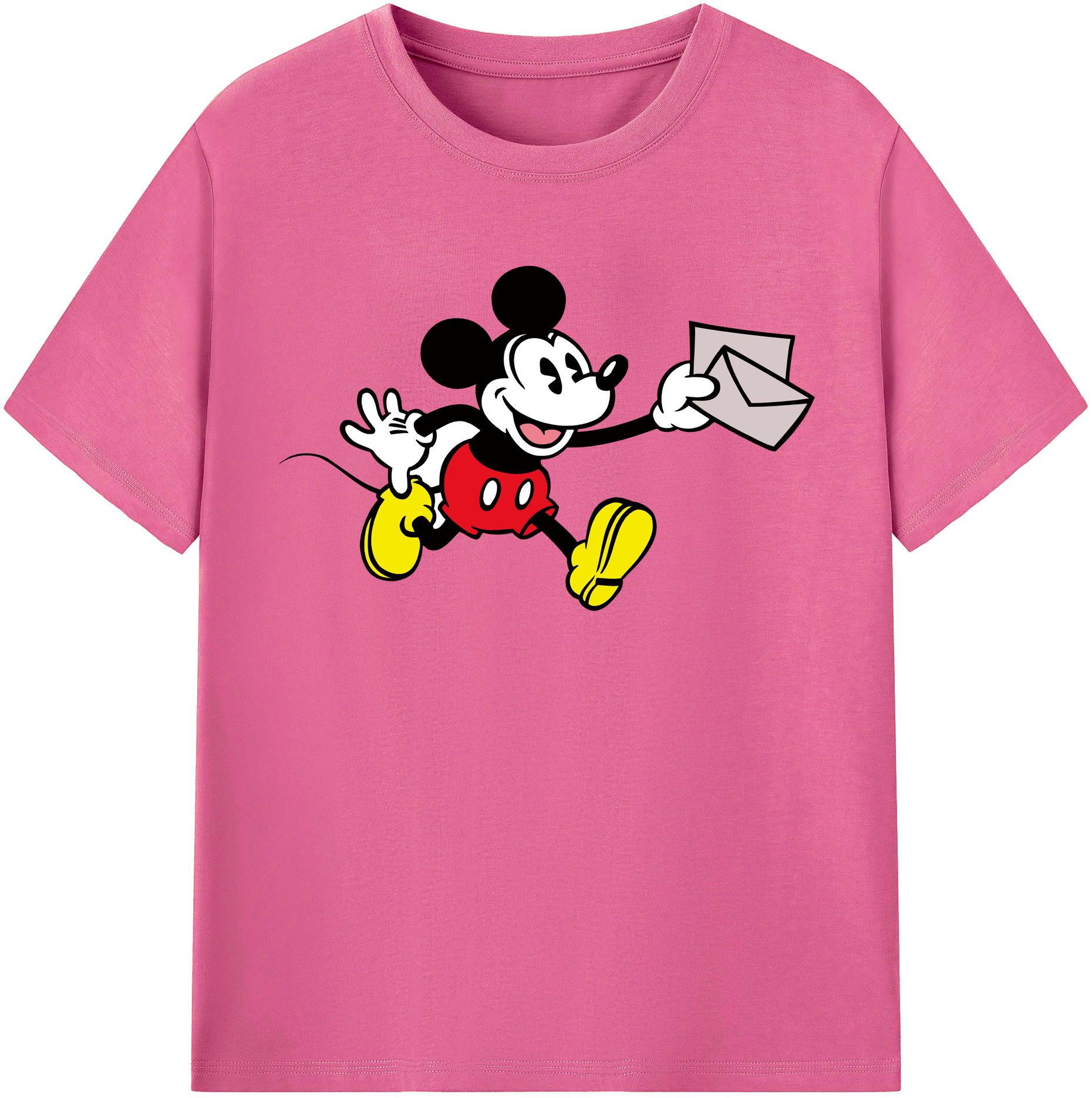 （画像用） ミッキーマウス Mickey Mouse レディースカジュアルプリントTシャツ（綿100％）