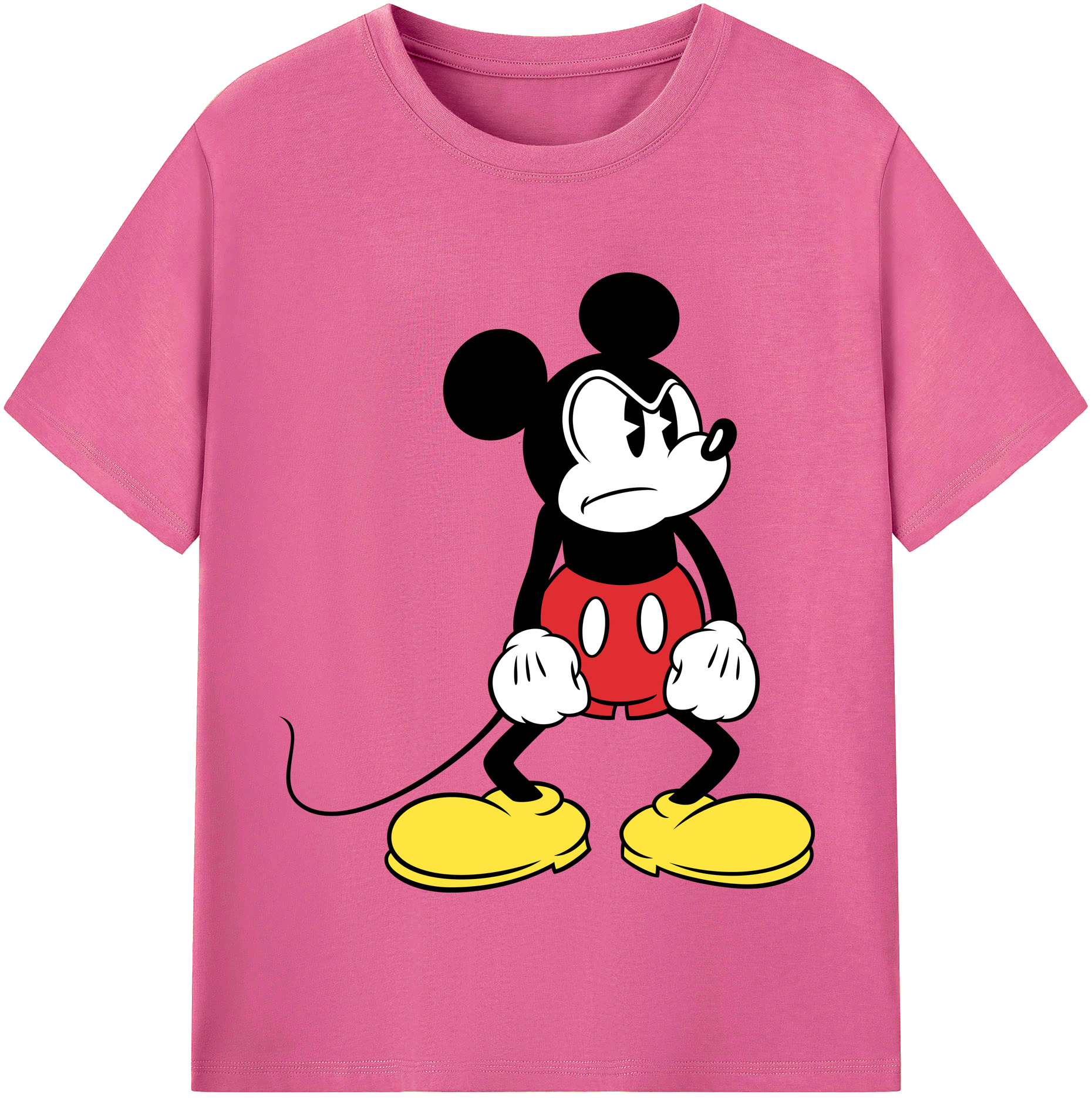 （画像用） ミッキーマウス Mickey Mouse レディースカジュアルプリントTシャツ（綿100％）