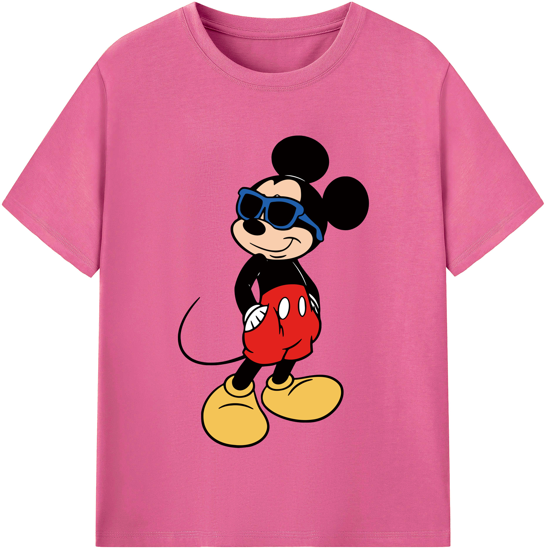 （画像用） ミッキーマウス Mickey Mouse レディースカジュアルプリントTシャツ（綿100％）