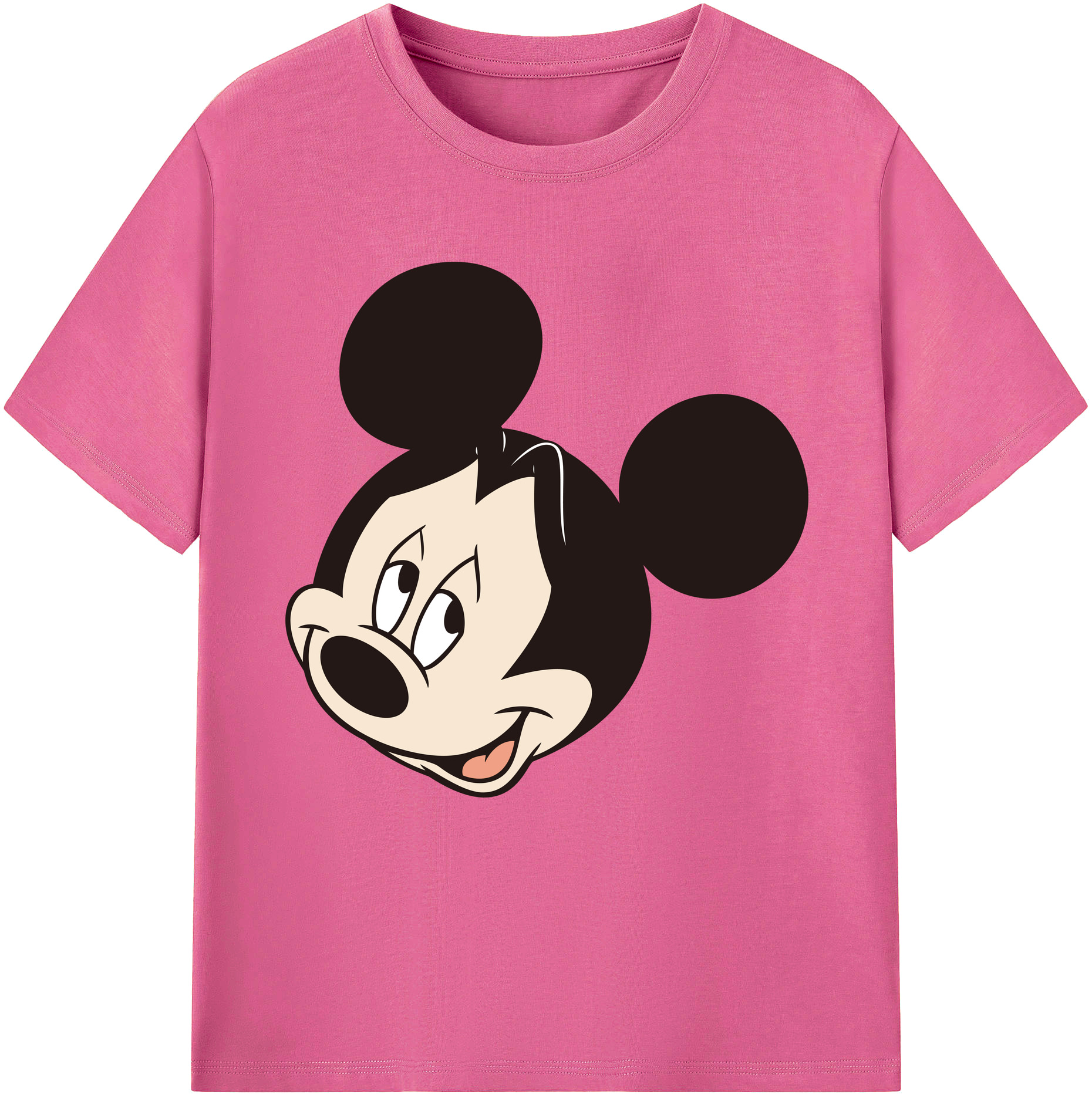 （画像用） ミッキーマウス Mickey Mouse レディースカジュアルプリントTシャツ（綿100％）