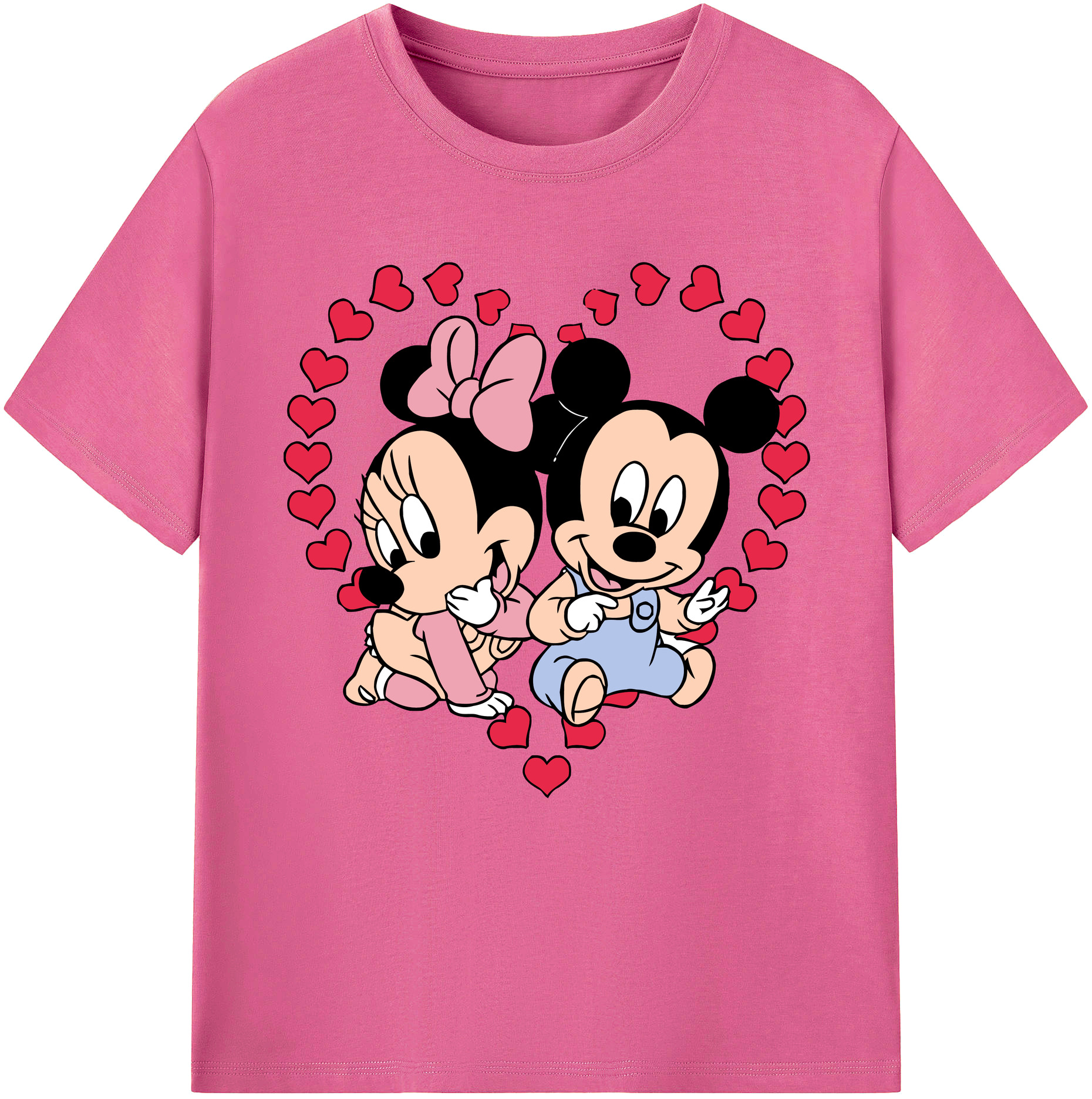 （画像用） ミッキーマウス Mickey Mouse レディースカジュアルプリントTシャツ（綿100％）
