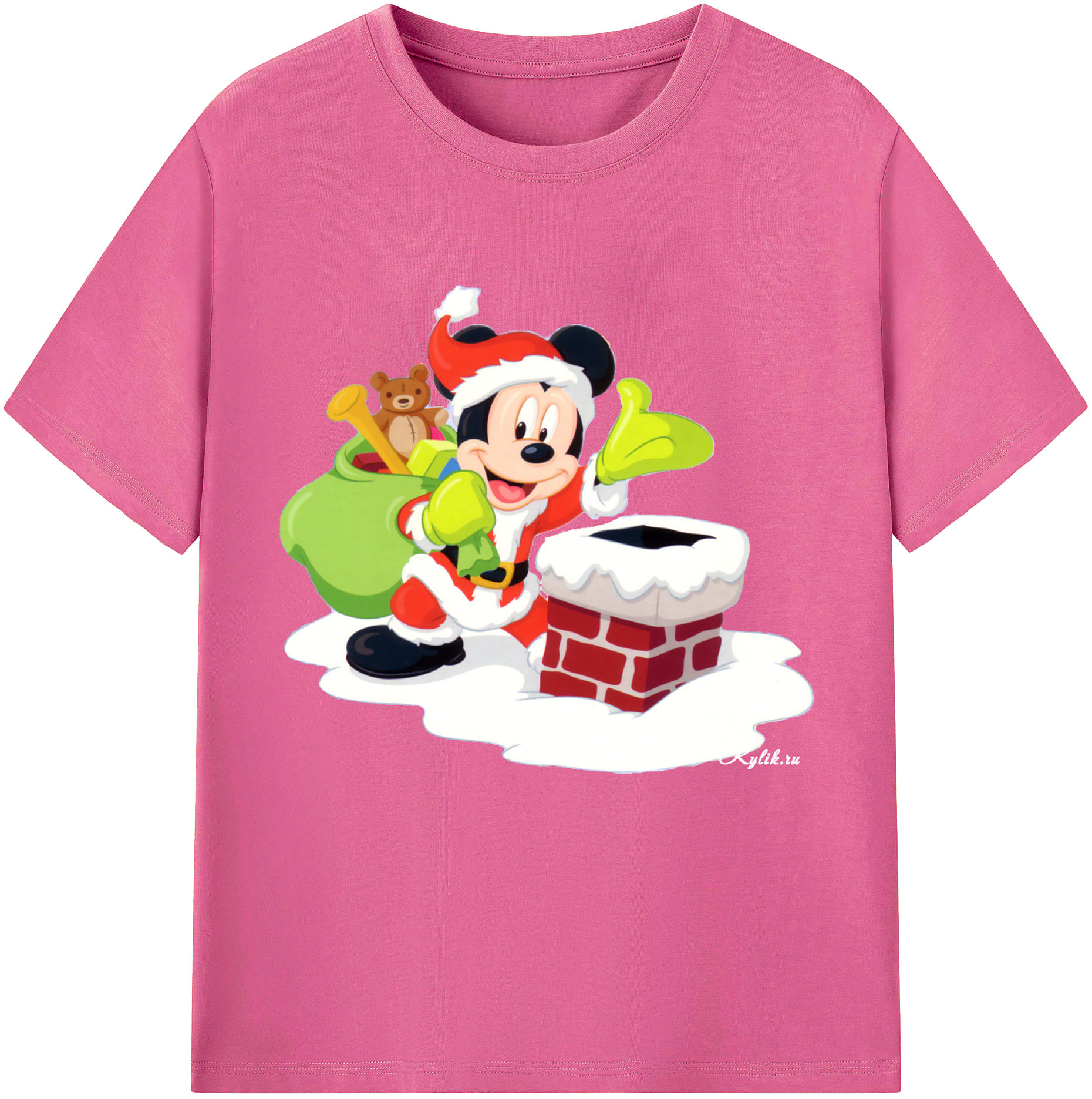 （画像用） ミッキーマウス Mickey Mouse レディースカジュアルプリントTシャツ（綿100％）