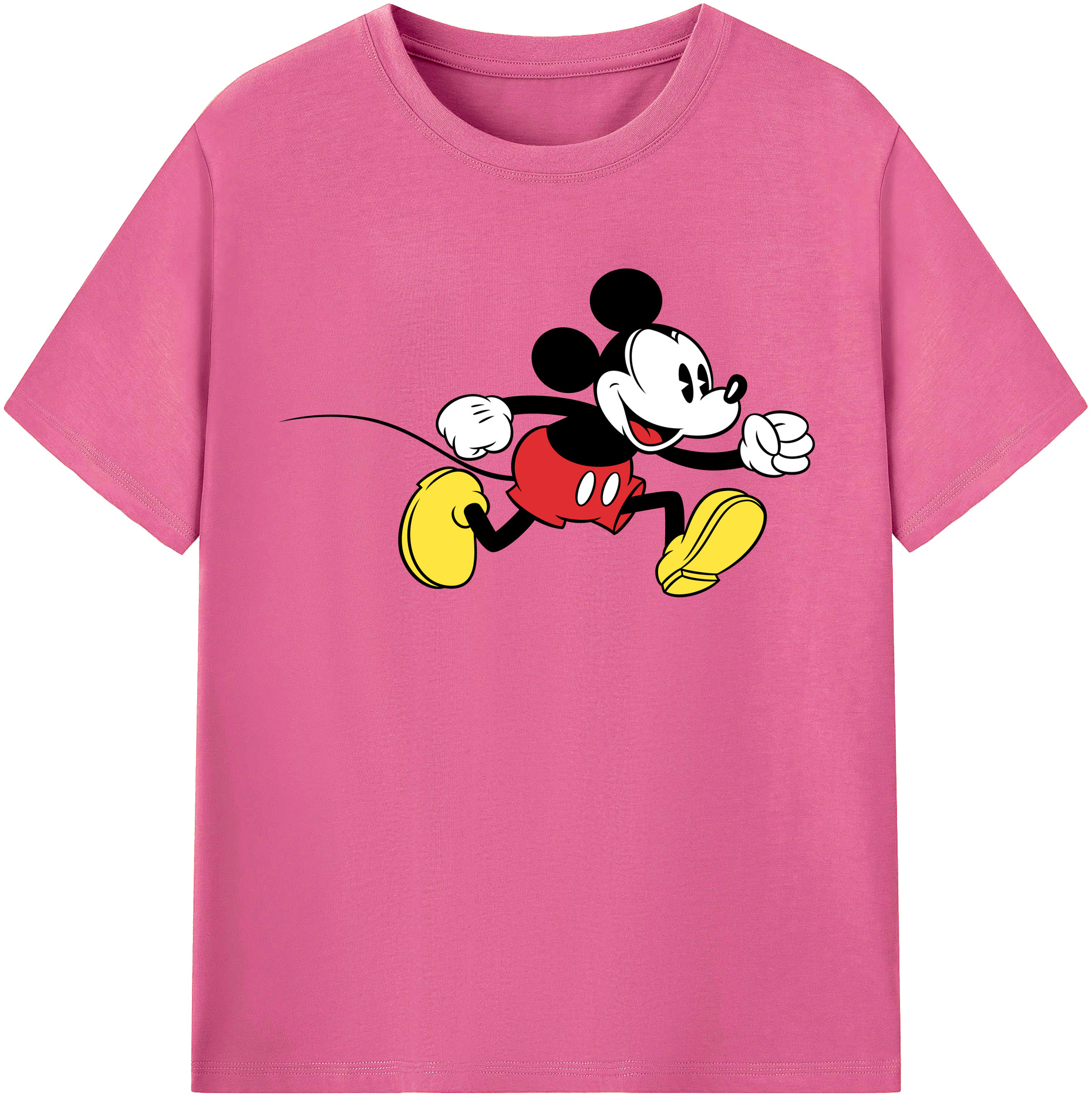 （画像用） ミッキーマウス Mickey Mouse レディースカジュアルプリントTシャツ（綿100％）