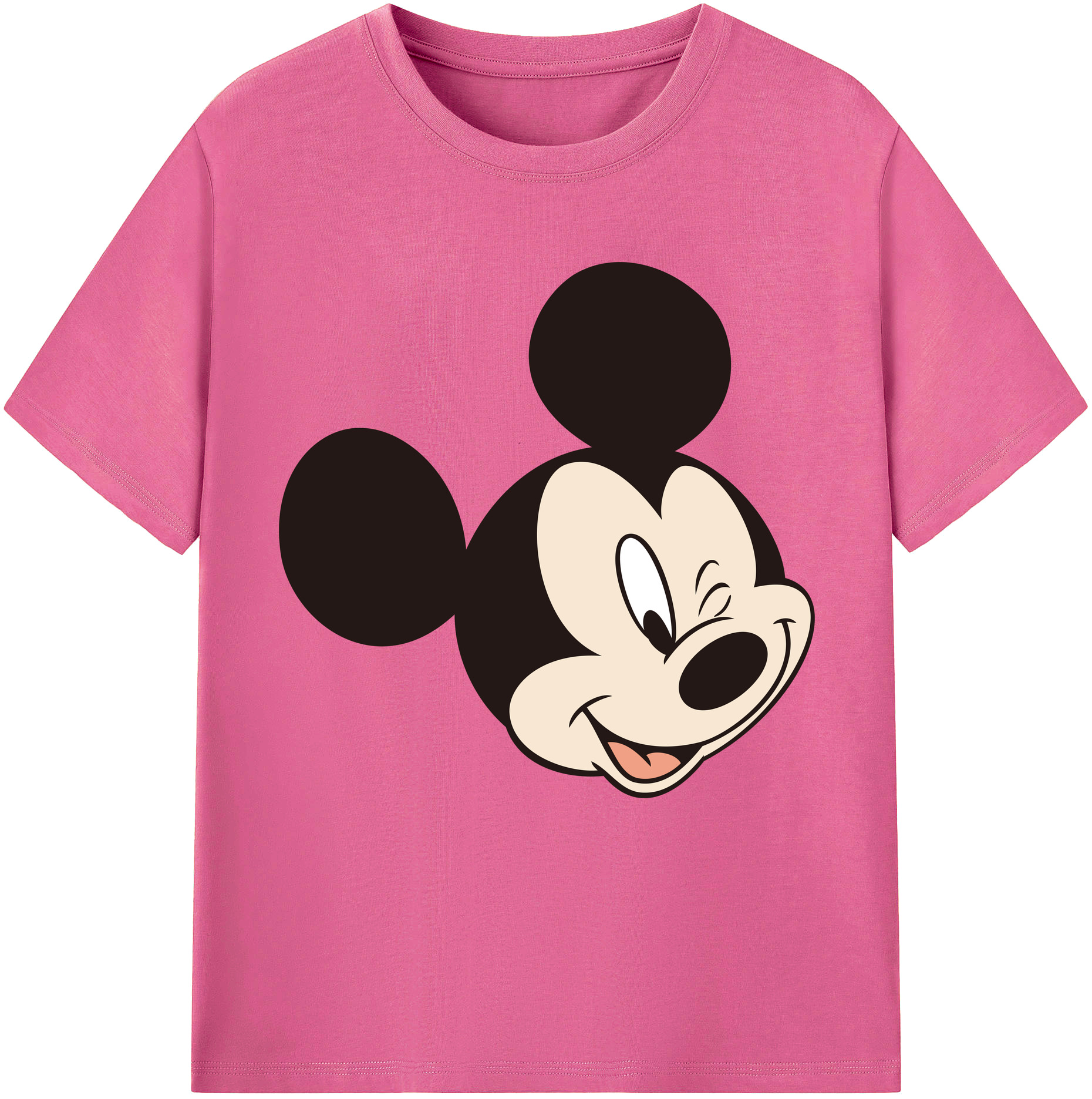 （画像用） ミッキーマウス Mickey Mouse レディースカジュアルプリントTシャツ（綿100％）