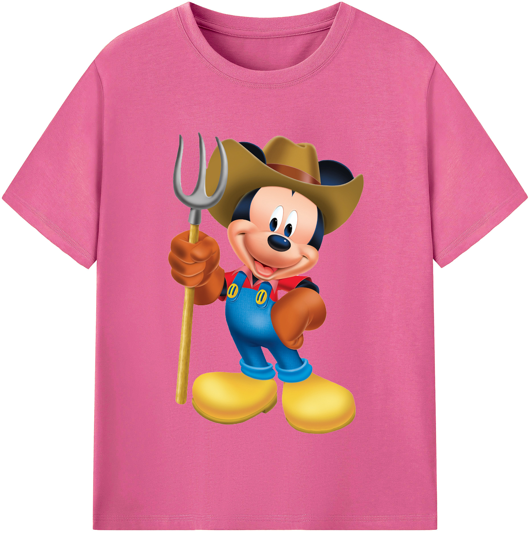 （画像用） ミッキーマウス Mickey Mouse レディースカジュアルプリントTシャツ（綿100％）