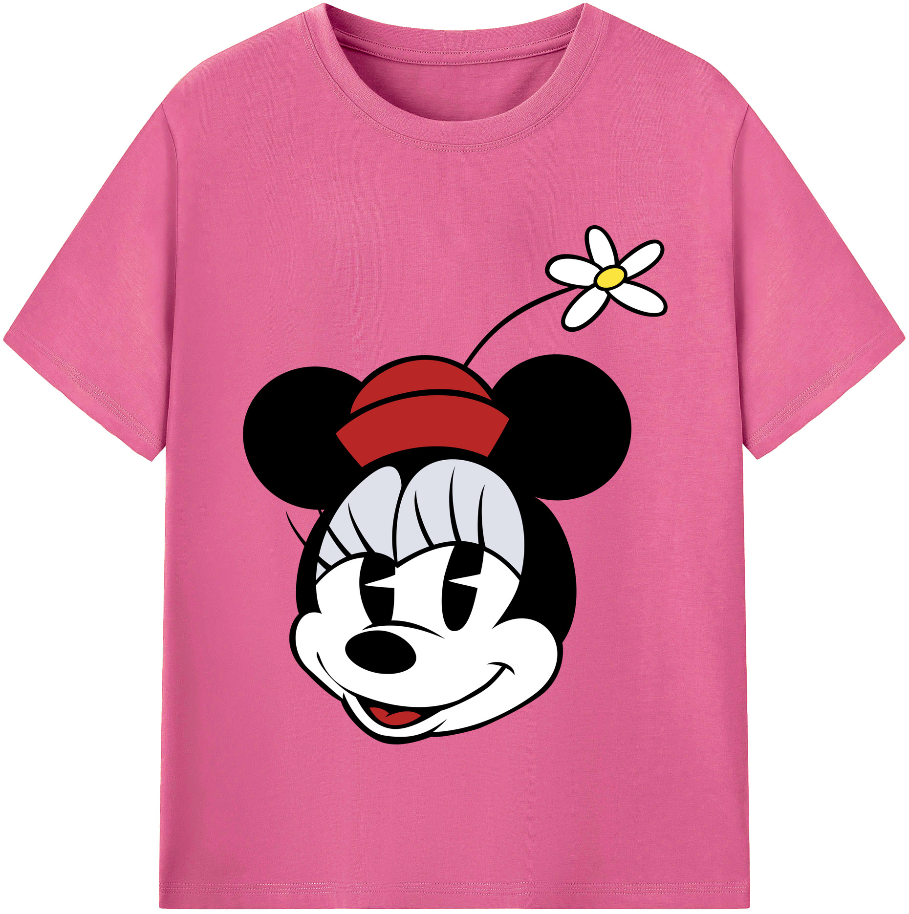 （画像用） ミッキーマウス Mickey Mouse レディースカジュアルプリントTシャツ（綿100％）