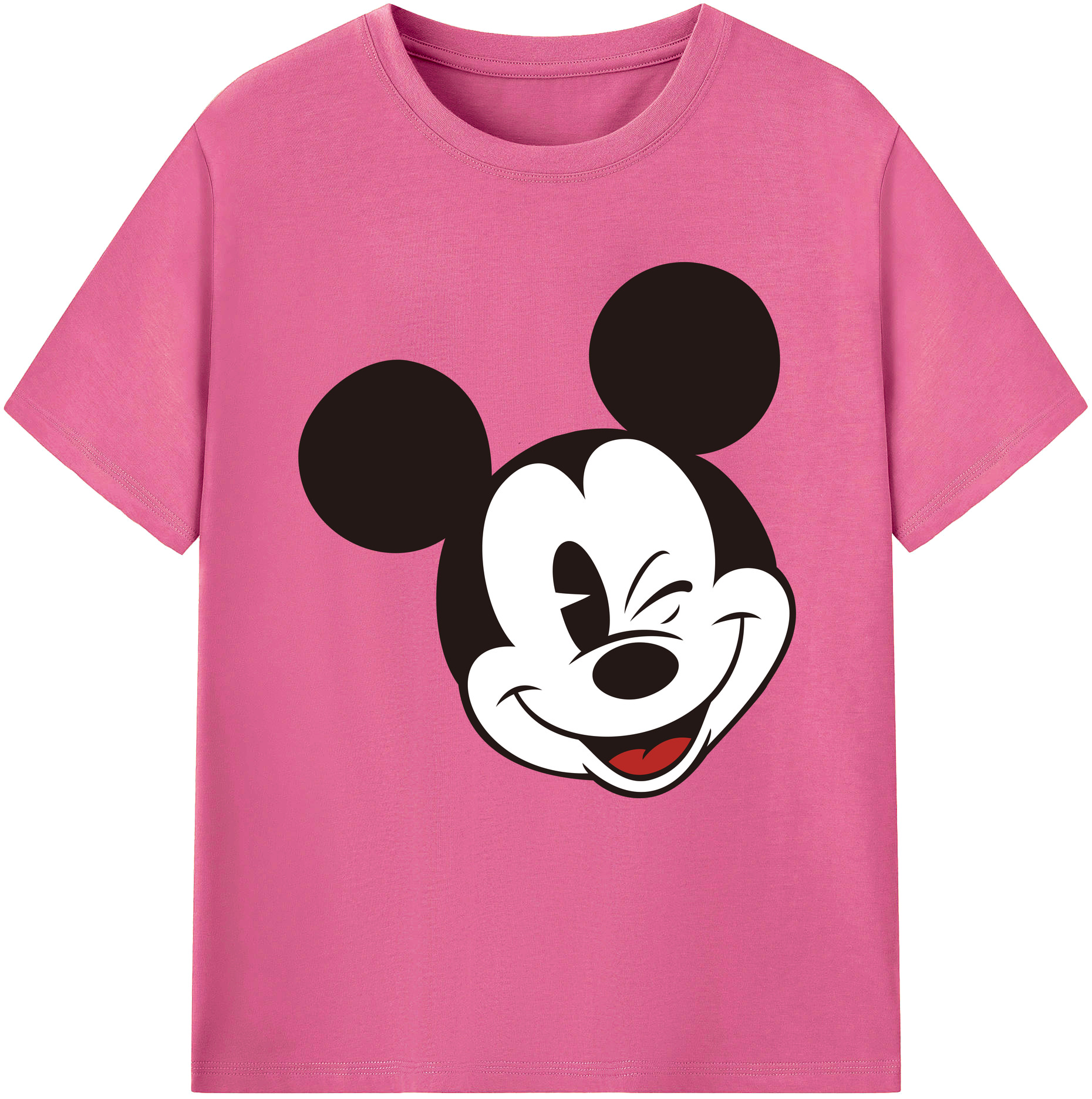 （画像用） ミッキーマウス Mickey Mouse レディースカジュアルプリントTシャツ（綿100％）