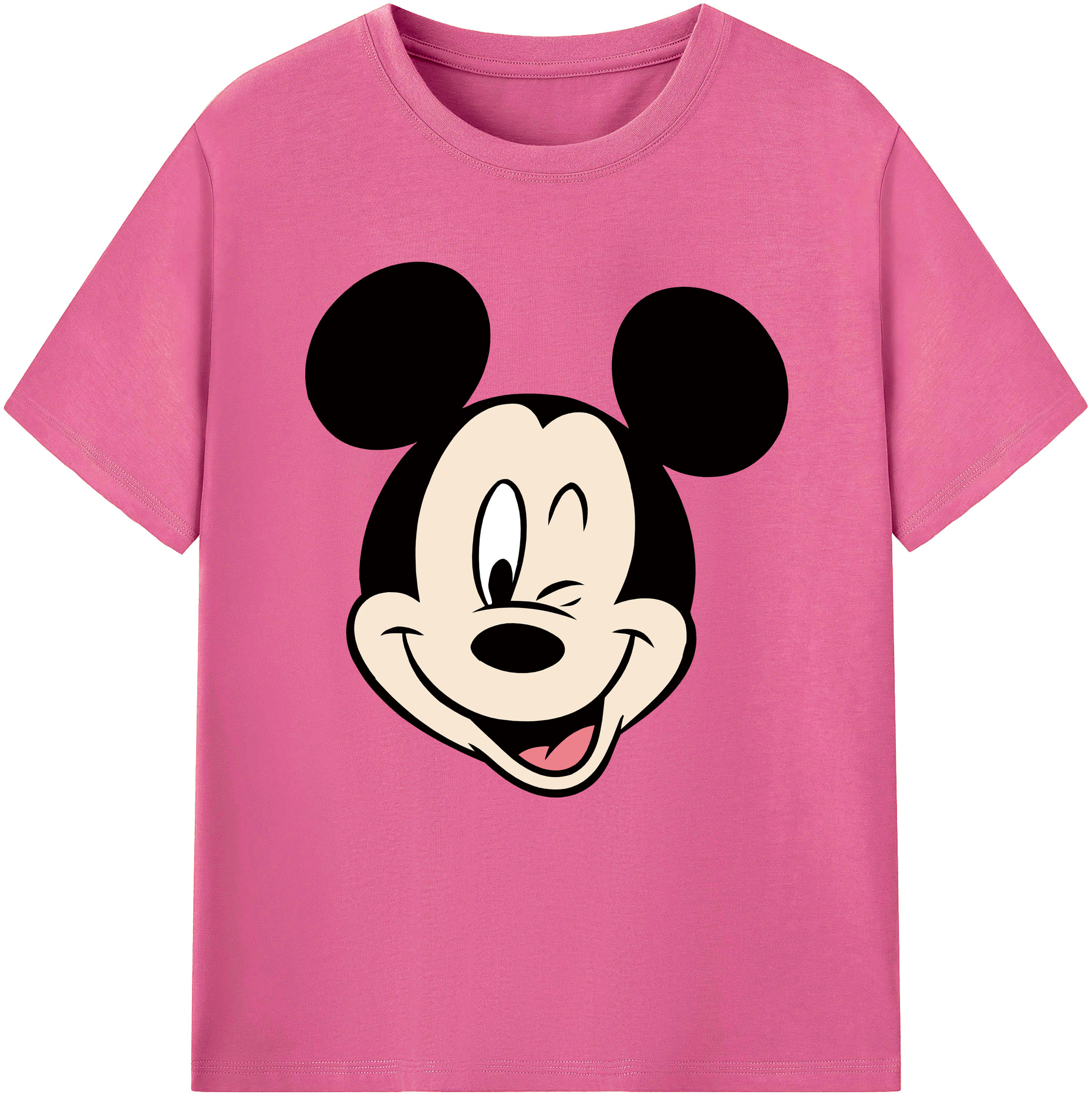 （画像用） ミッキーマウス Mickey Mouse レディースカジュアルプリントTシャツ（綿100％）