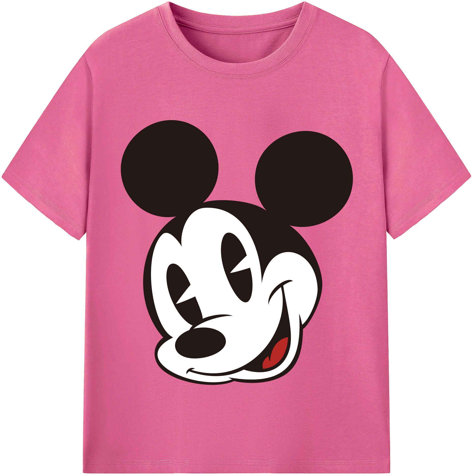 （画像用） ミッキーマウス Mickey Mouse レディースカジュアルプリントTシャツ（綿100％）