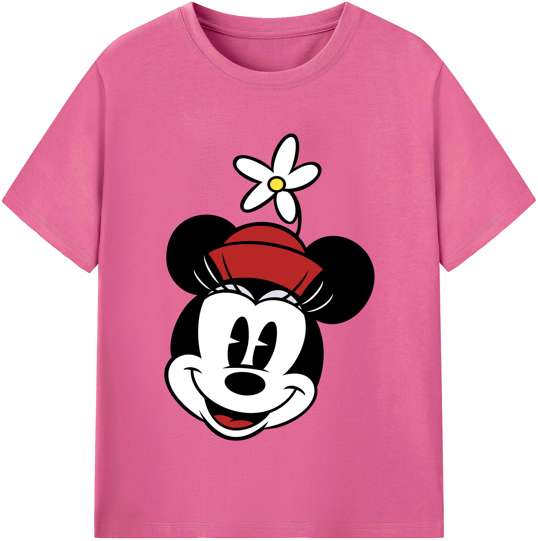 （画像用） ミッキーマウス Mickey Mouse レディースカジュアルプリントTシャツ（綿100％）