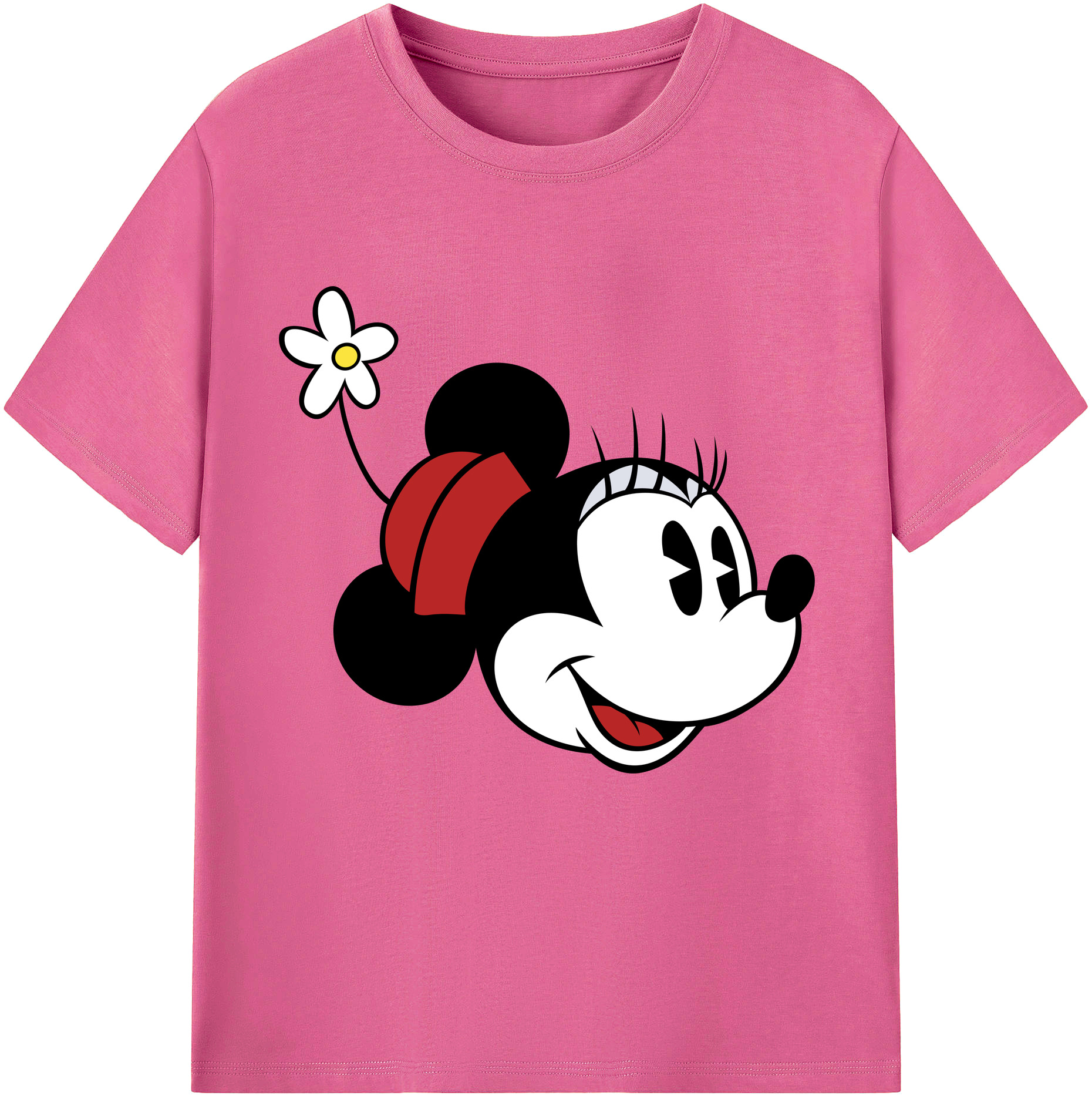 （画像用） ミッキーマウス Mickey Mouse レディースカジュアルプリントTシャツ（綿100％）