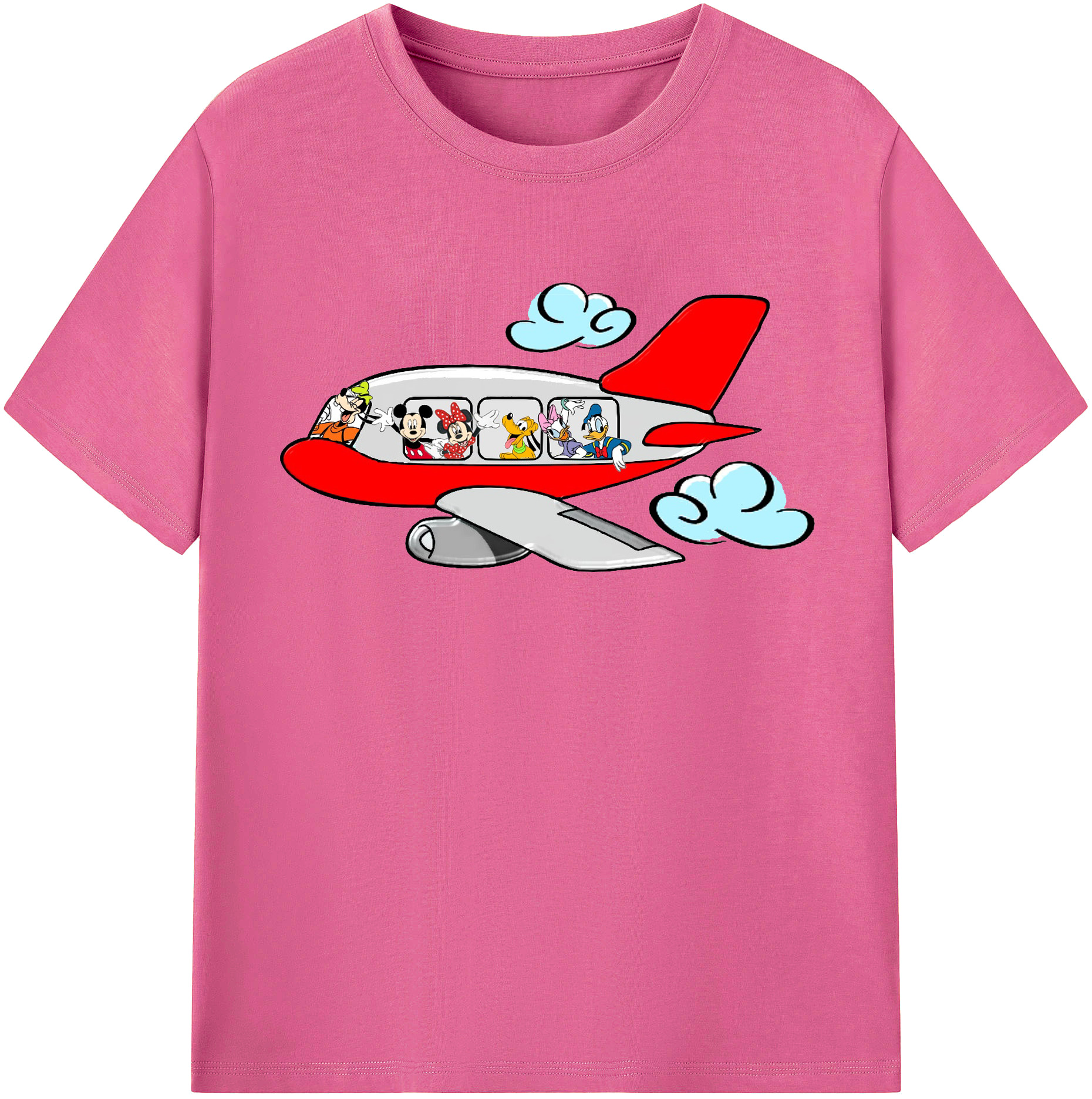 （画像用） ミッキーマウス Mickey Mouse レディースカジュアルプリントTシャツ（綿100％）