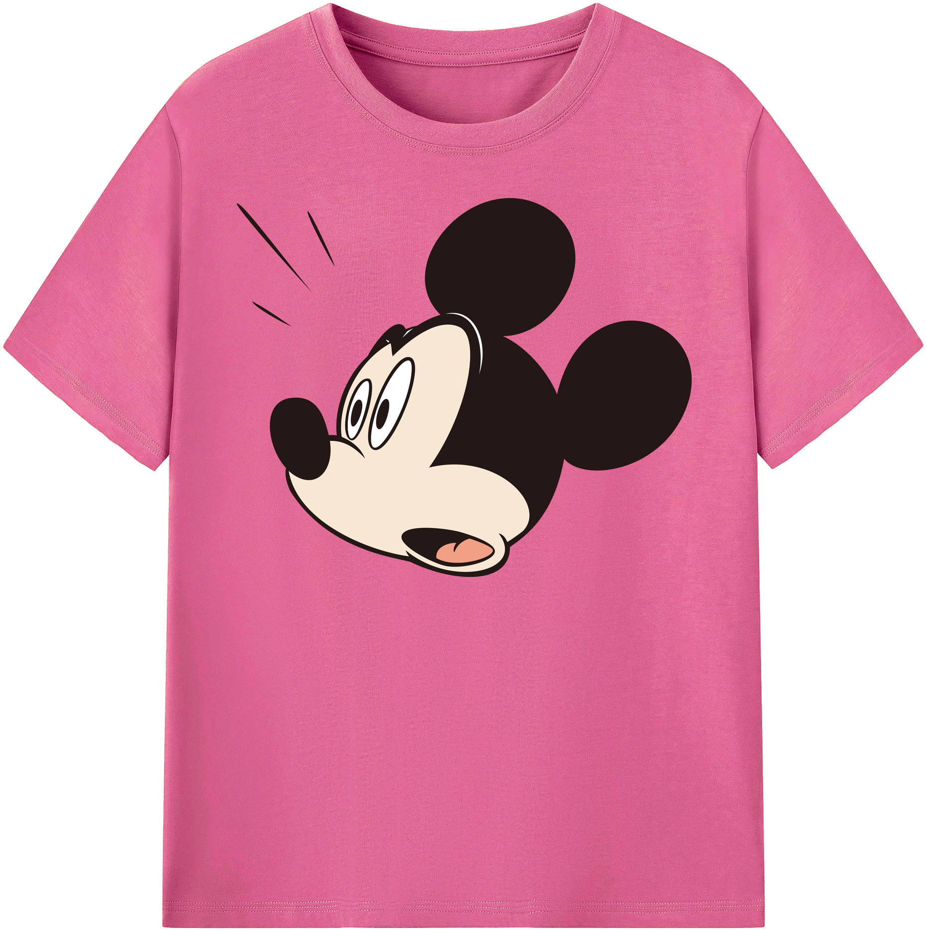 （画像用） ミッキーマウス Mickey Mouse レディースカジュアルプリントTシャツ（綿100％）