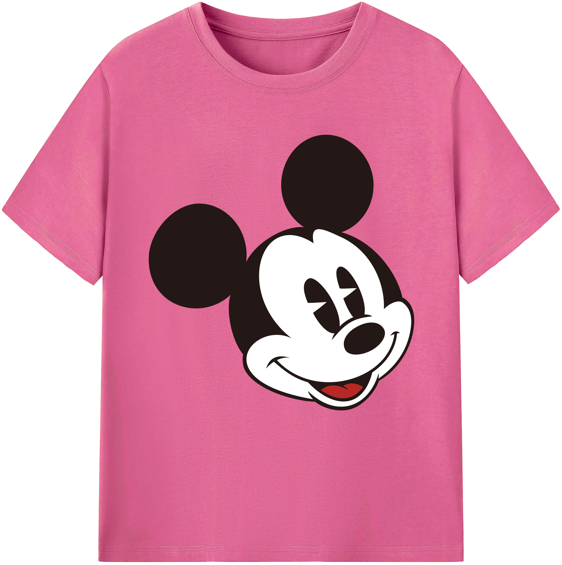 （画像用） ミッキーマウス Mickey Mouse レディースカジュアルプリントTシャツ（綿100％）