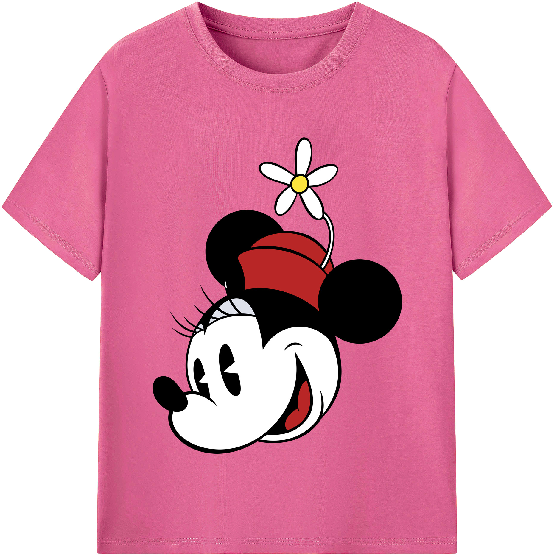 （画像用） ミッキーマウス Mickey Mouse レディースカジュアルプリントTシャツ（綿100％）