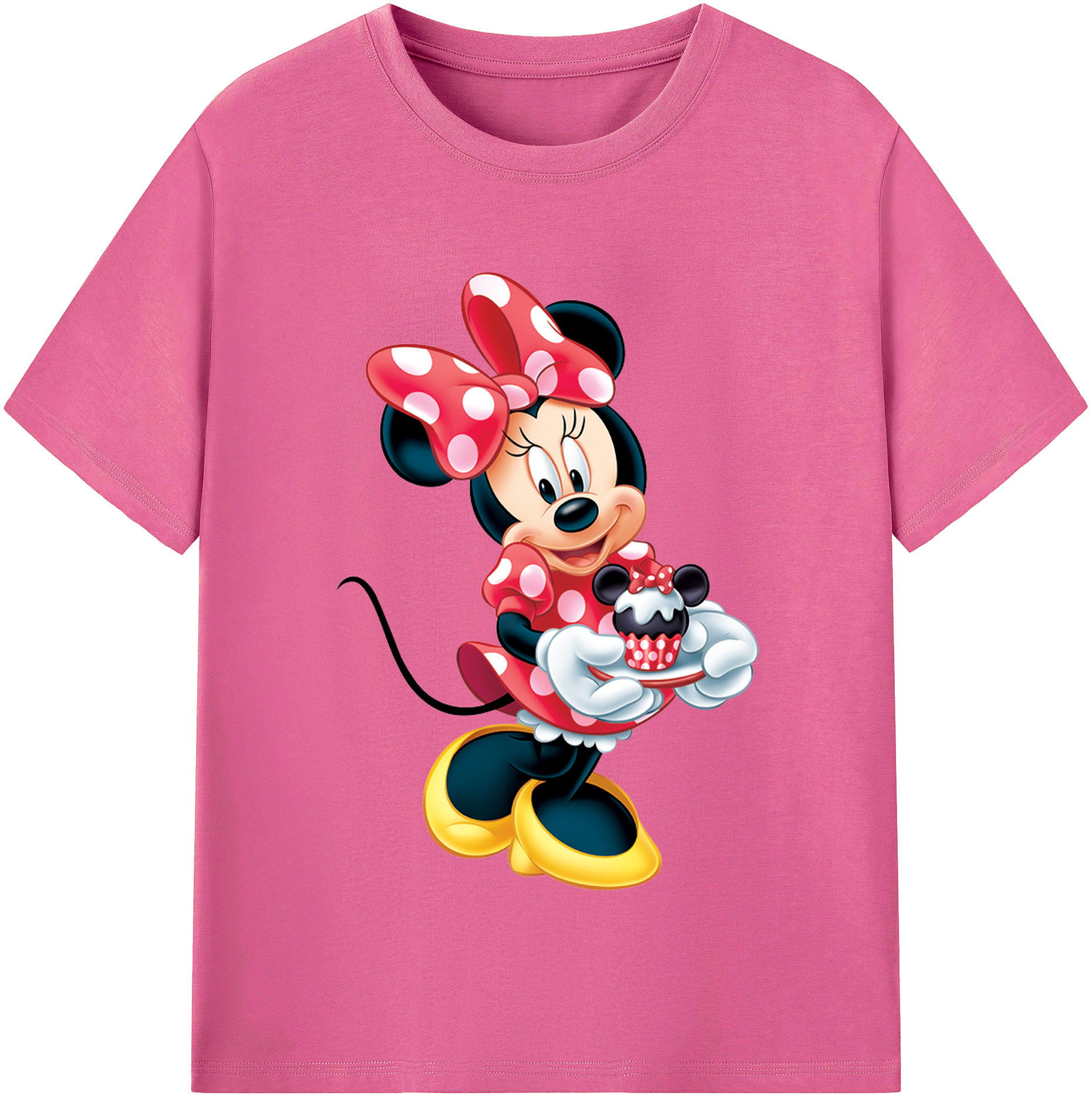 （画像用） ミッキーマウス Mickey Mouse レディースカジュアルプリントTシャツ（綿100％）