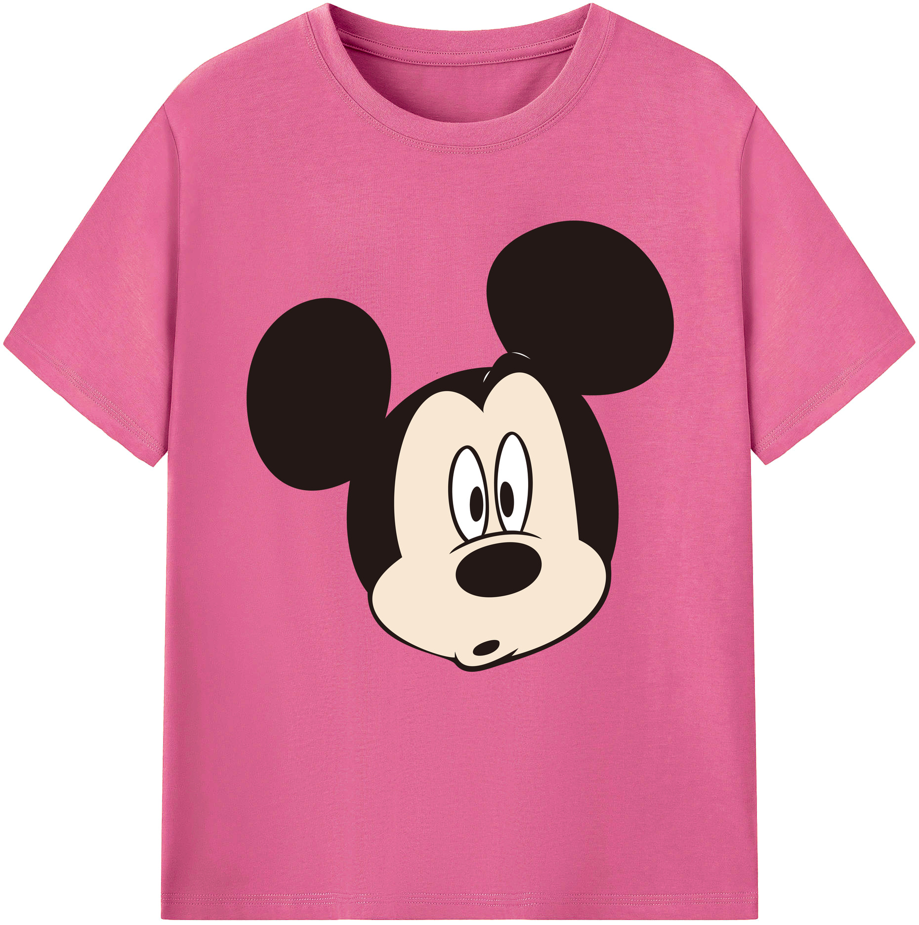 （画像用） ミッキーマウス Mickey Mouse レディースカジュアルプリントTシャツ（綿100％）