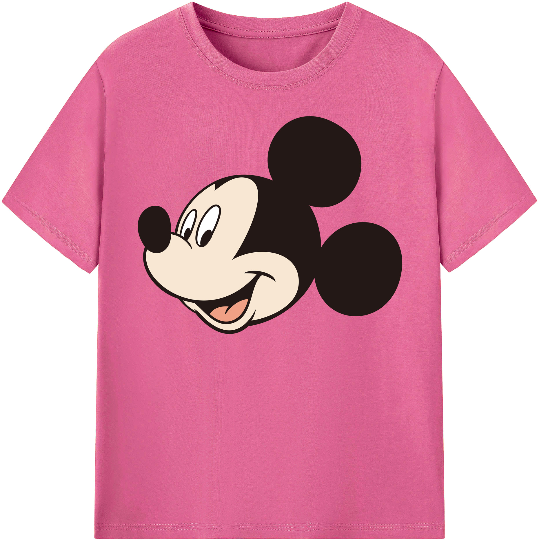 （画像用） ミッキーマウス Mickey Mouse レディースカジュアルプリントTシャツ（綿100％）