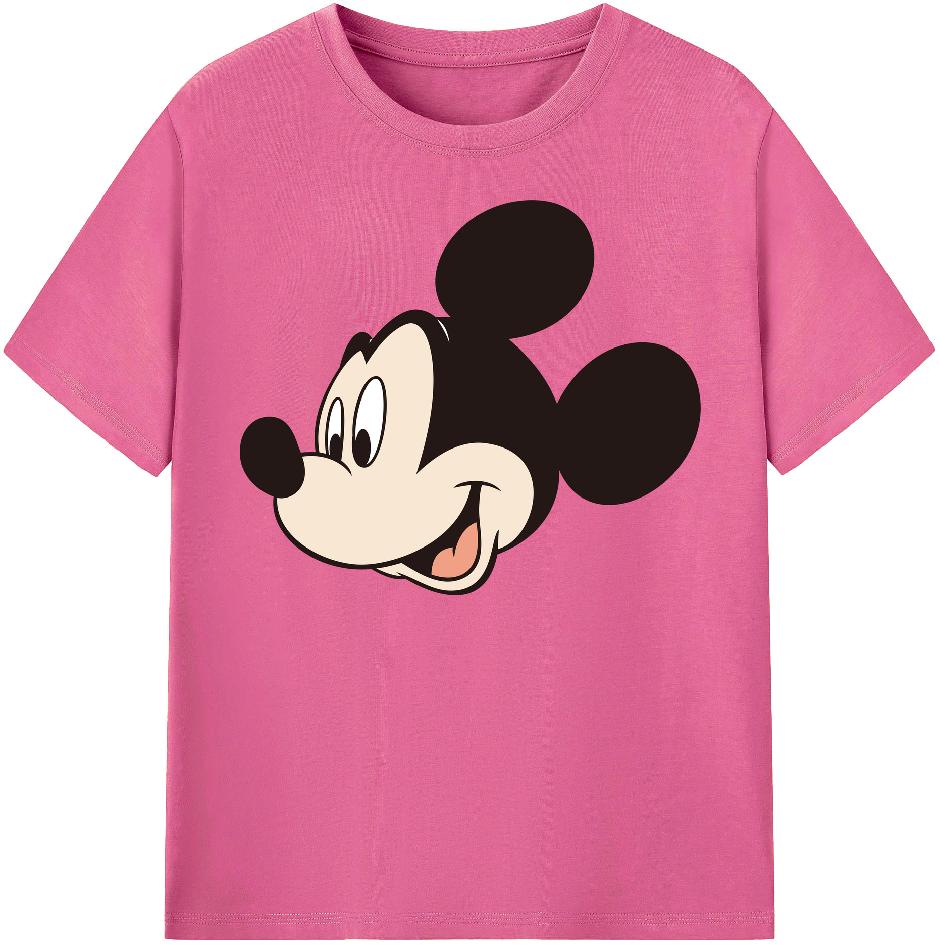 （画像用） ミッキーマウス Mickey Mouse レディースカジュアルプリントTシャツ（綿100％）
