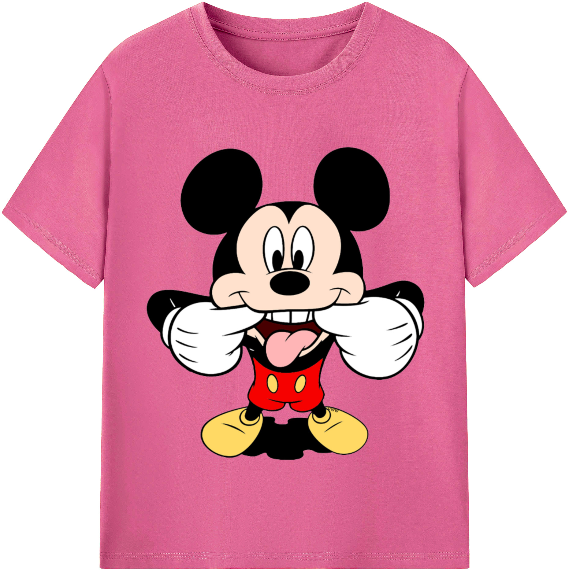 （画像用） ミッキーマウス Mickey Mouse レディースカジュアルプリントTシャツ（綿100％）