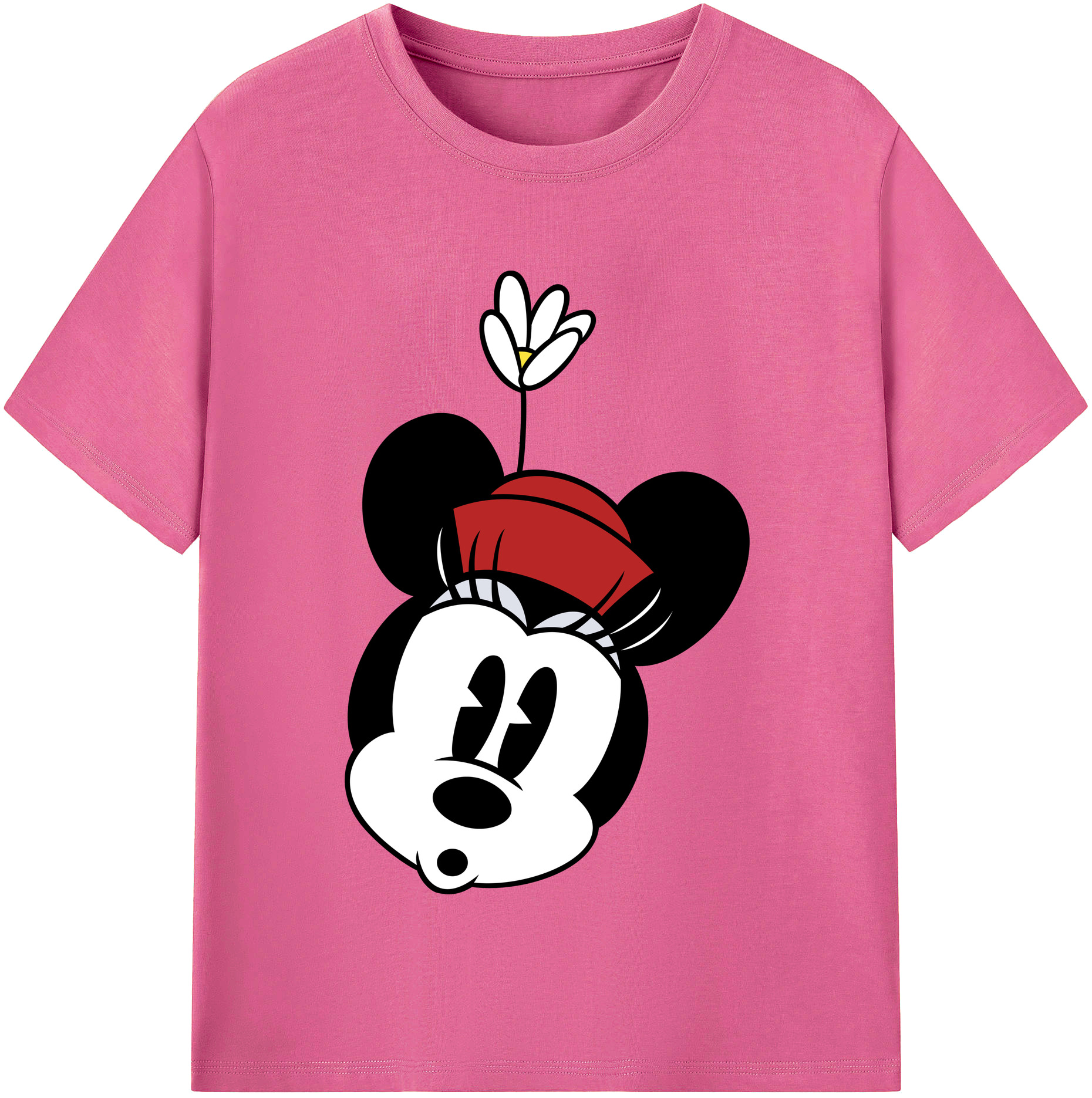 （画像用） ミッキーマウス Mickey Mouse レディースカジュアルプリントTシャツ（綿100％）