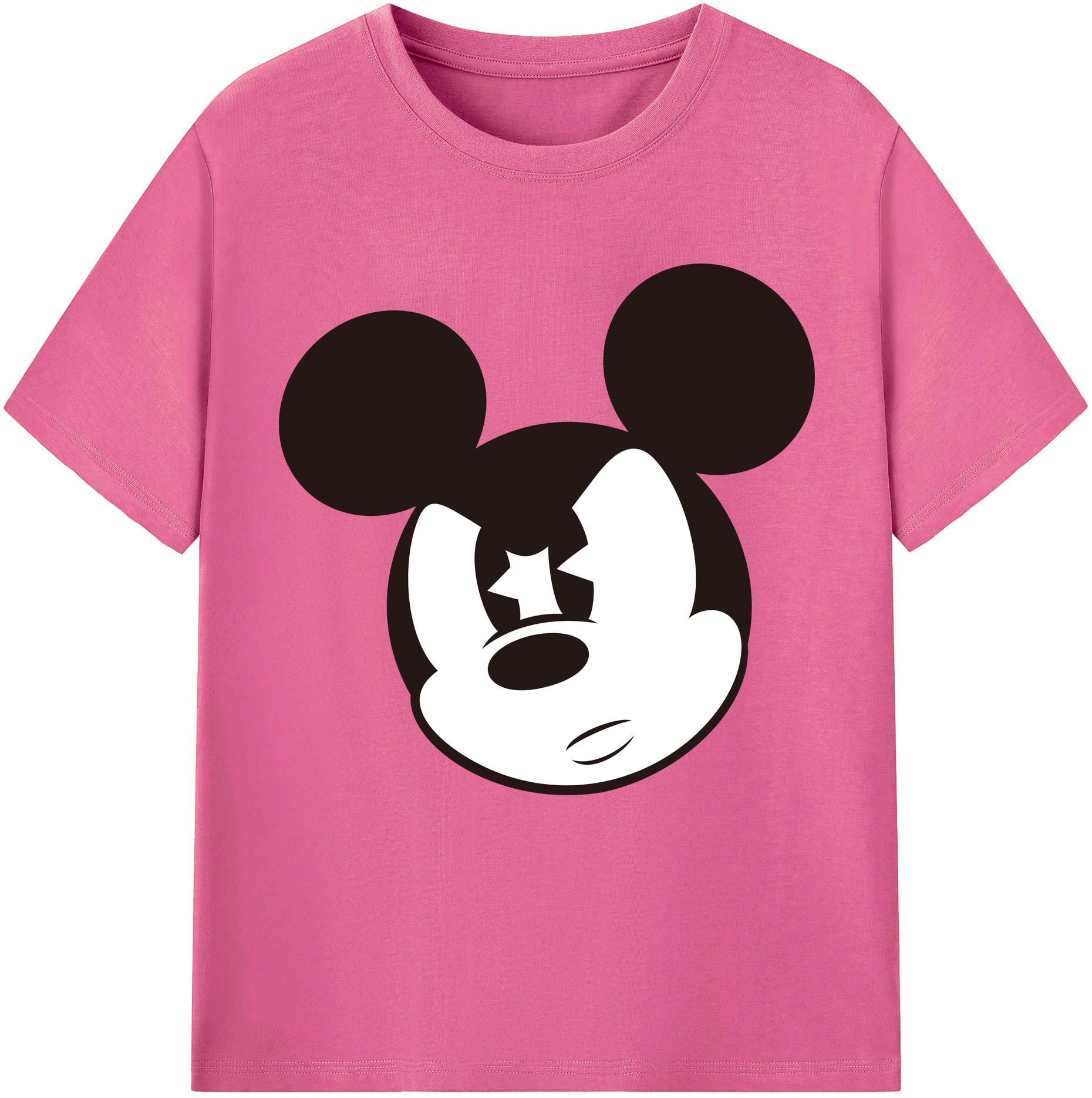（画像用） ミッキーマウス Mickey Mouse レディースカジュアルプリントTシャツ（綿100％）
