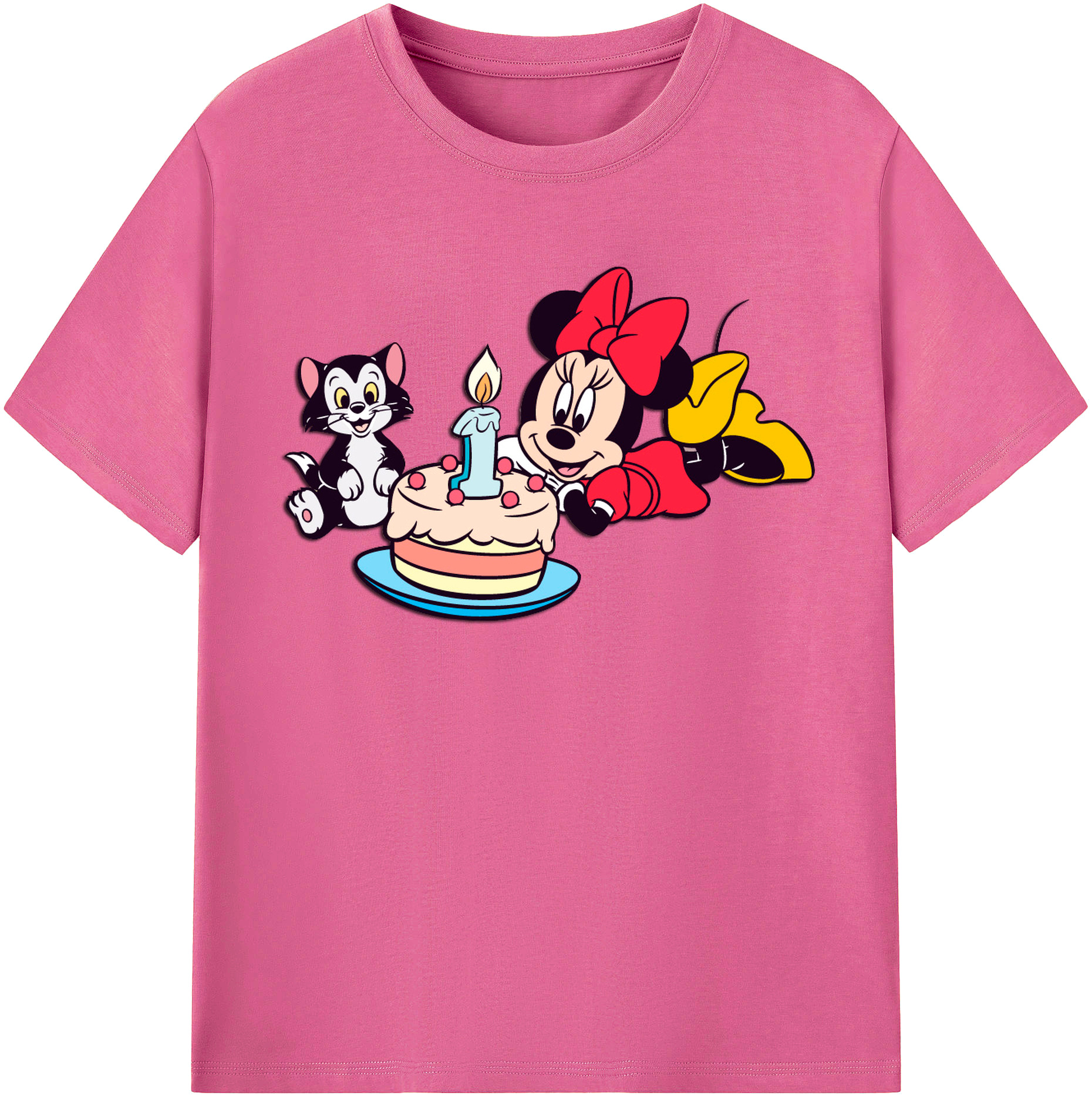 （画像用） ミッキーマウス Mickey Mouse レディースカジュアルプリントTシャツ（綿100％）