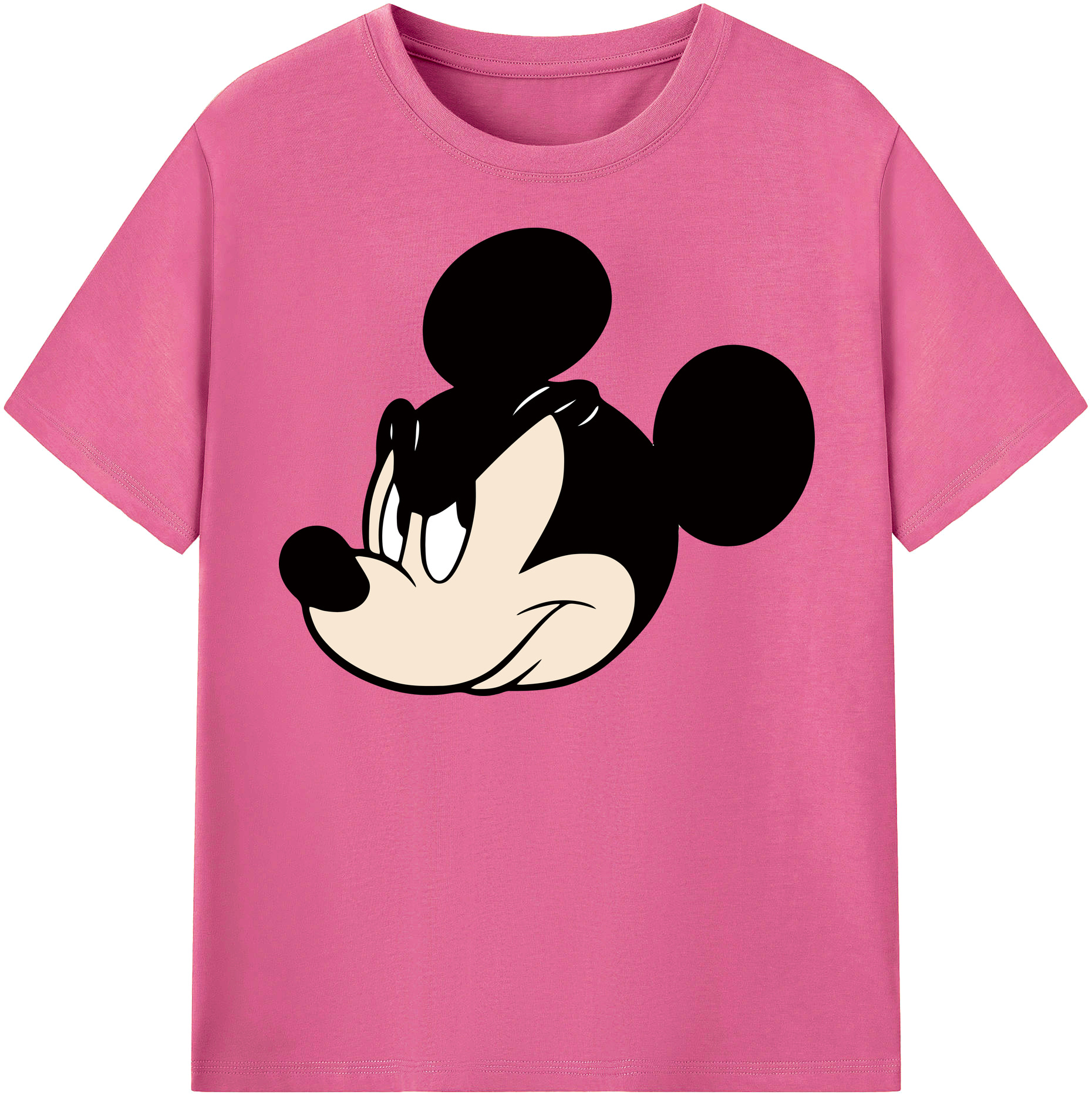 （画像用） ミッキーマウス Mickey Mouse レディースカジュアルプリントTシャツ（綿100％）
