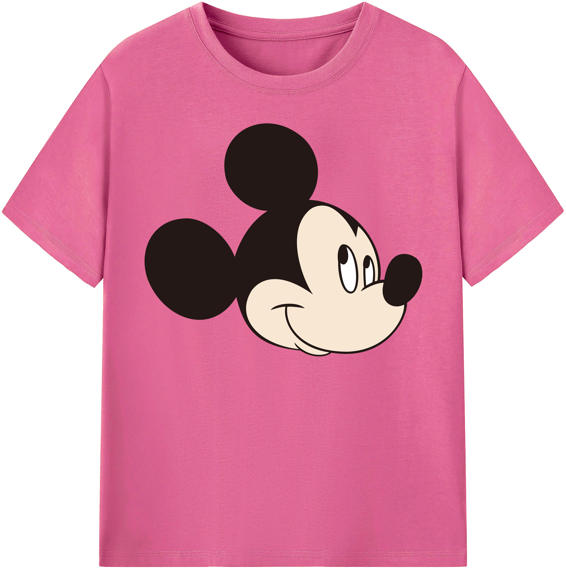 （画像用） ミッキーマウス Mickey Mouse レディースカジュアルプリントTシャツ（綿100％）