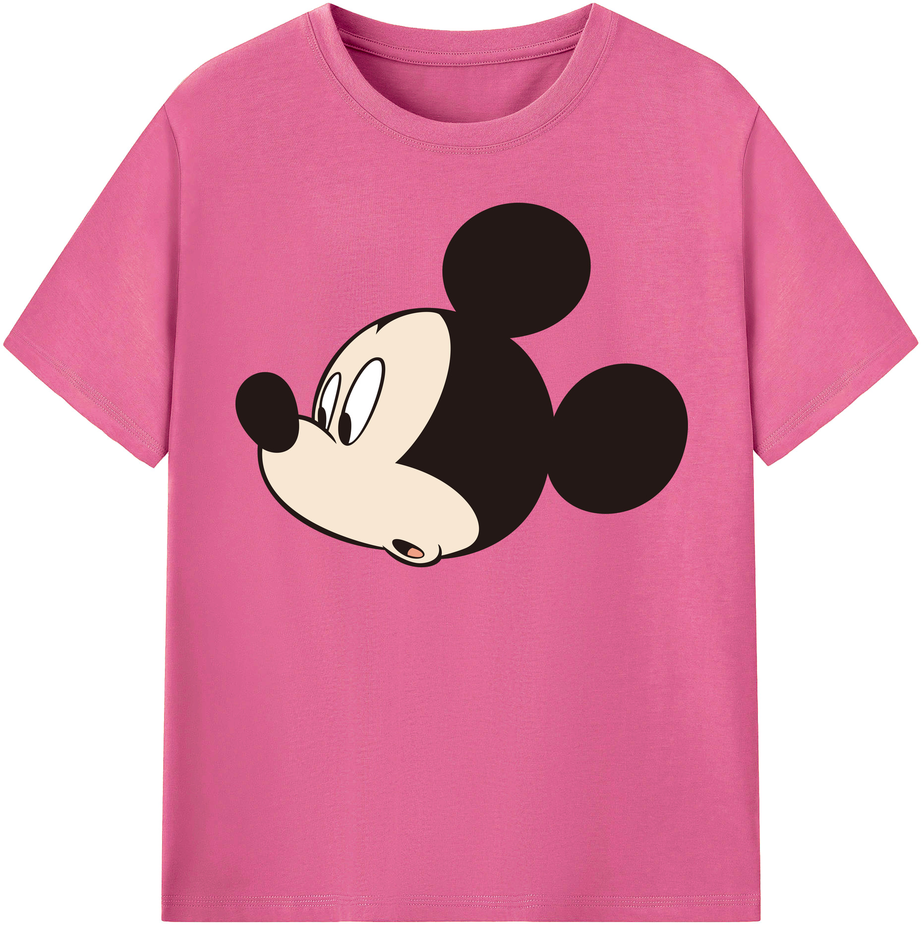 （画像用） ミッキーマウス Mickey Mouse レディースカジュアルプリントTシャツ（綿100％）