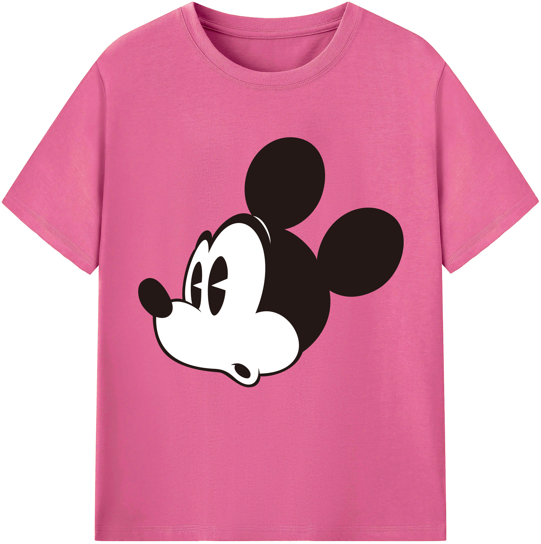 （画像用） ミッキーマウス Mickey Mouse レディースカジュアルプリントTシャツ（綿100％）