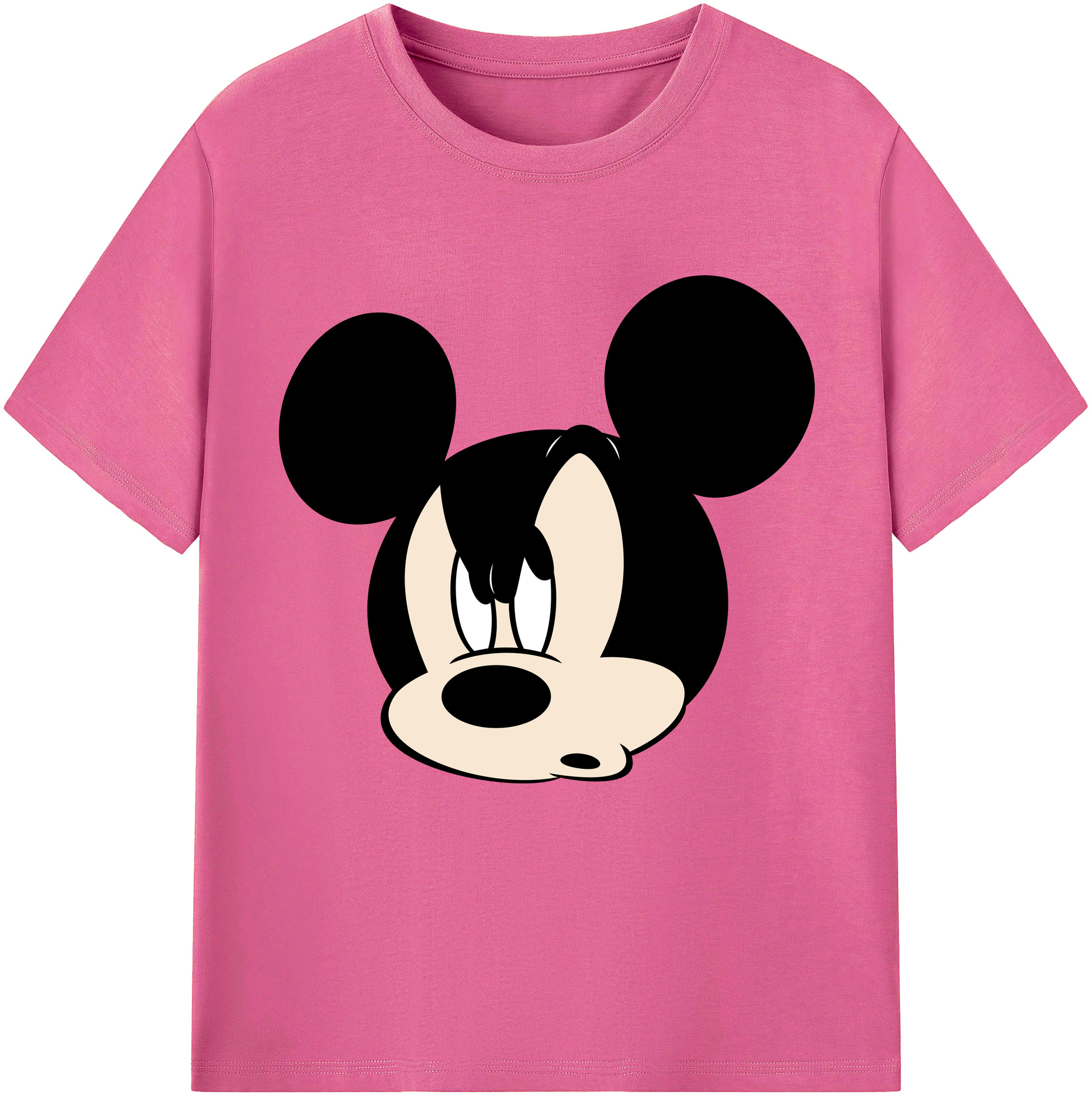 （画像用） ミッキーマウス Mickey Mouse レディースカジュアルプリントTシャツ（綿100％）