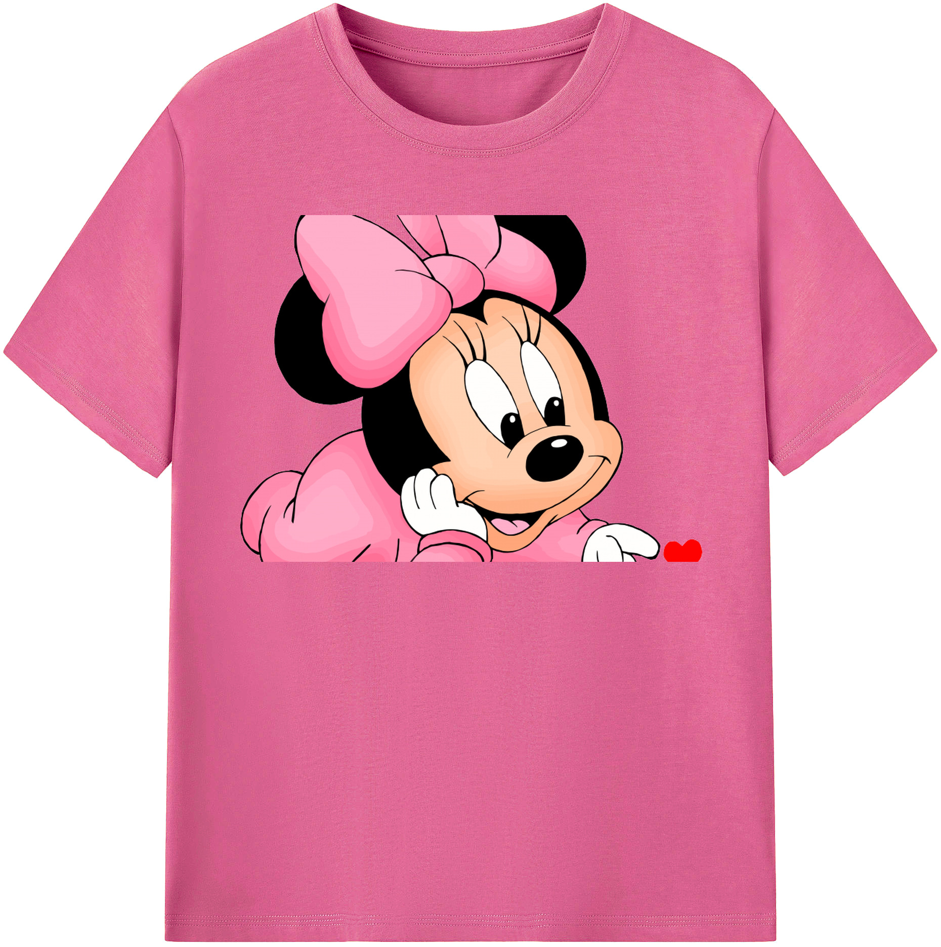 （画像用） ミッキーマウス Mickey Mouse レディースカジュアルプリントTシャツ（綿100％）
