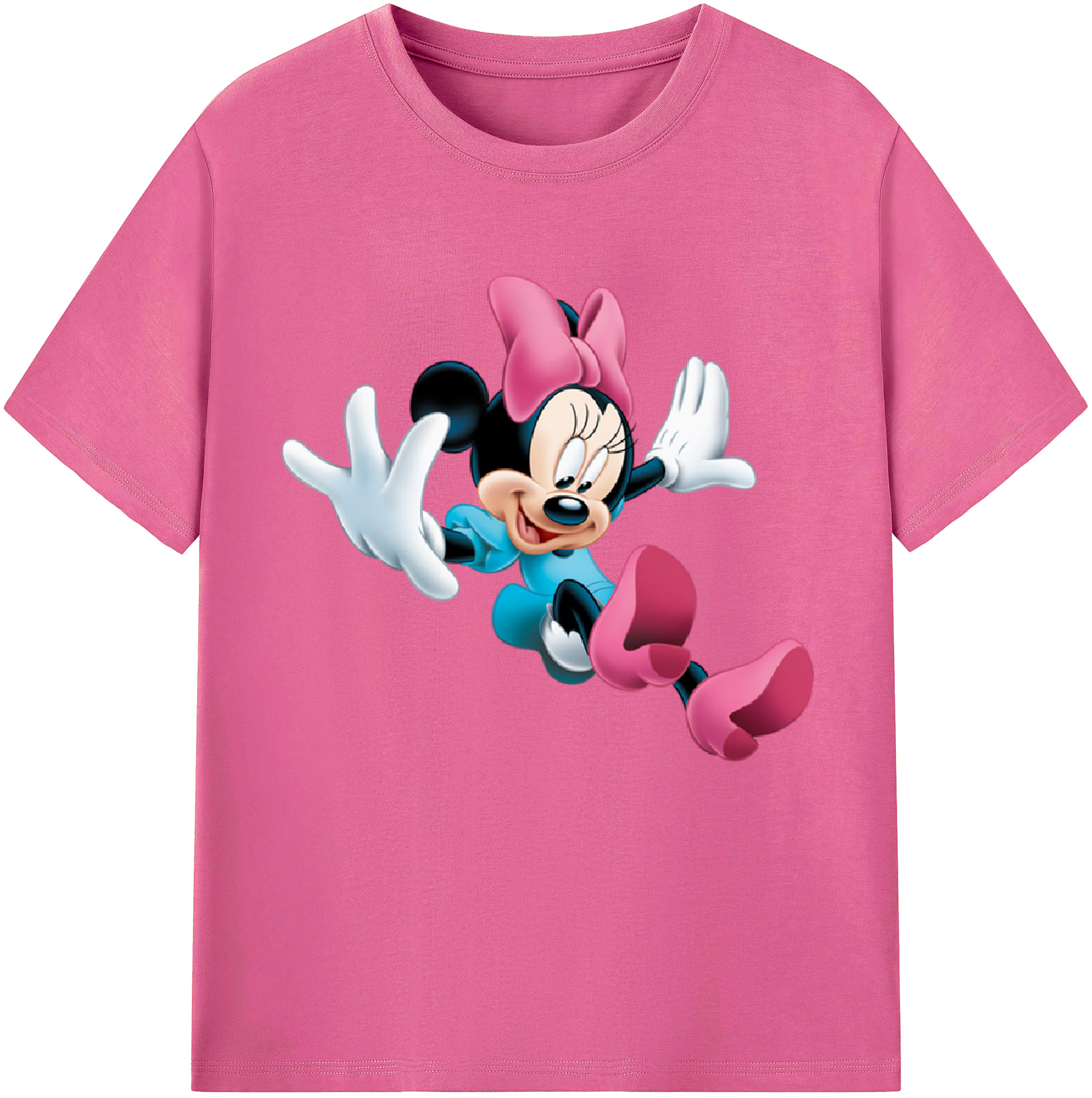 （画像用） ミッキーマウス Mickey Mouse レディースカジュアルプリントTシャツ（綿100％）