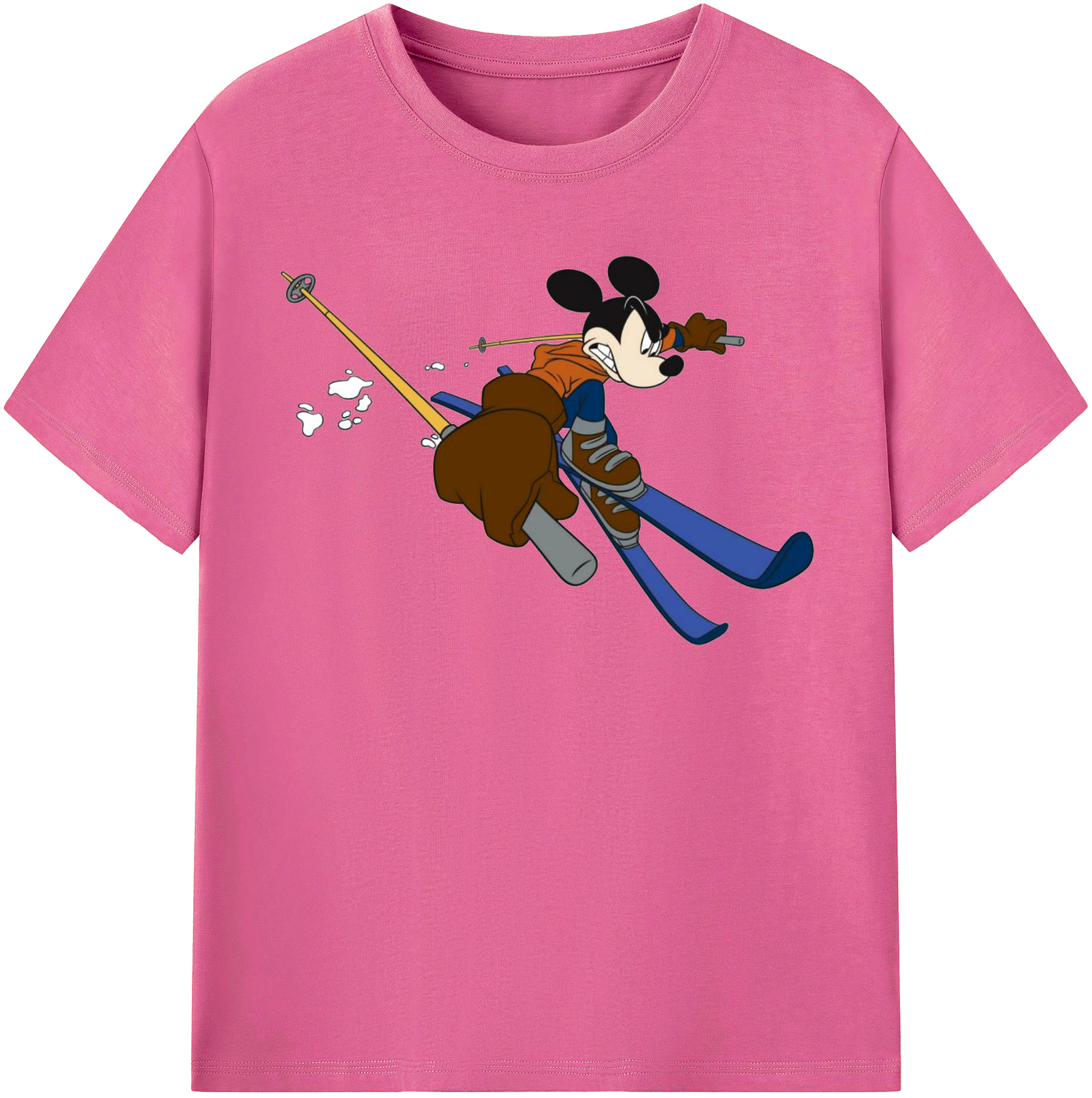 （画像用） ミッキーマウス Mickey Mouse レディースカジュアルプリントTシャツ（綿100％）