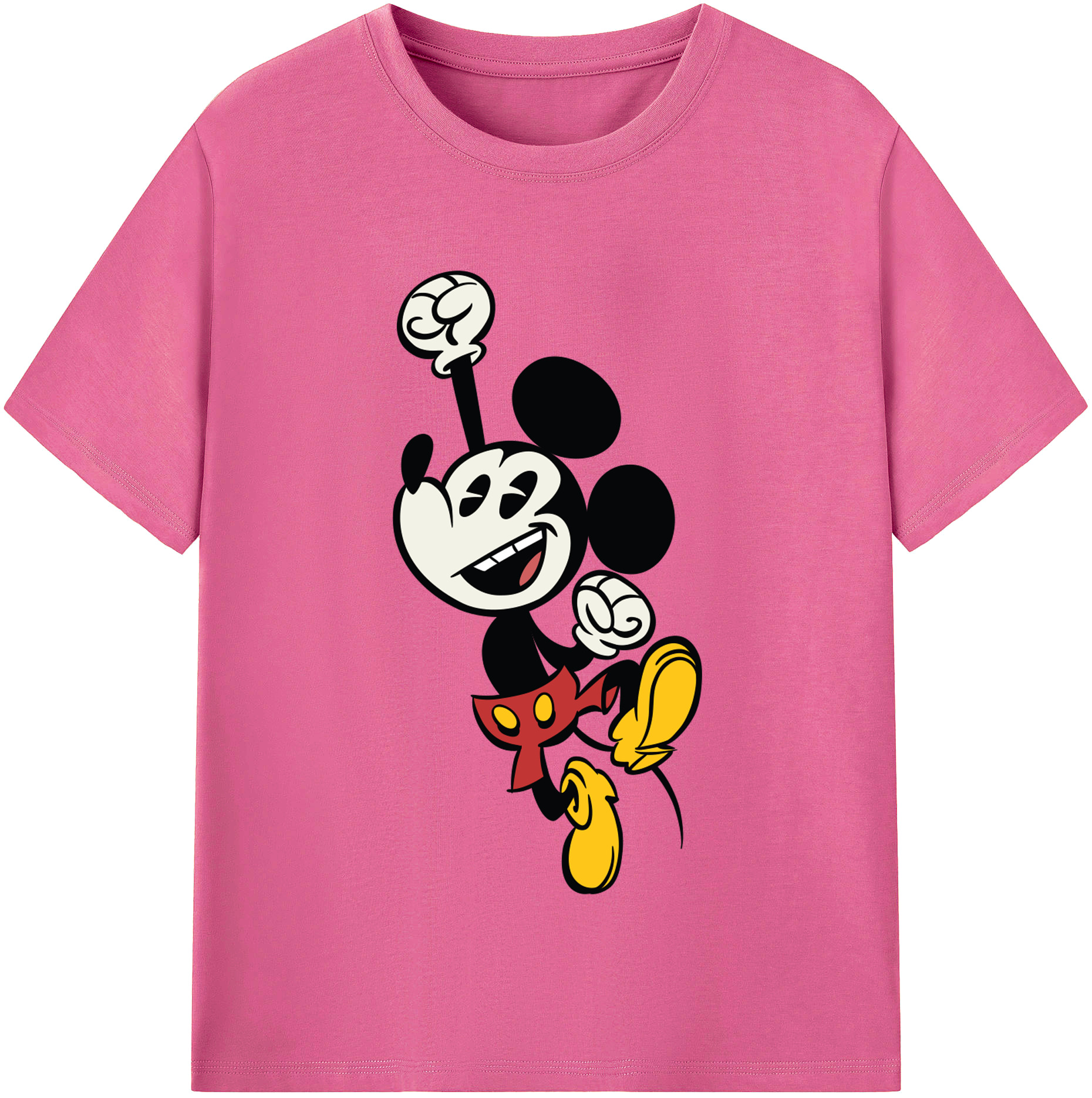 （画像用） ミッキーマウス Mickey Mouse レディースカジュアルプリントTシャツ（綿100％）