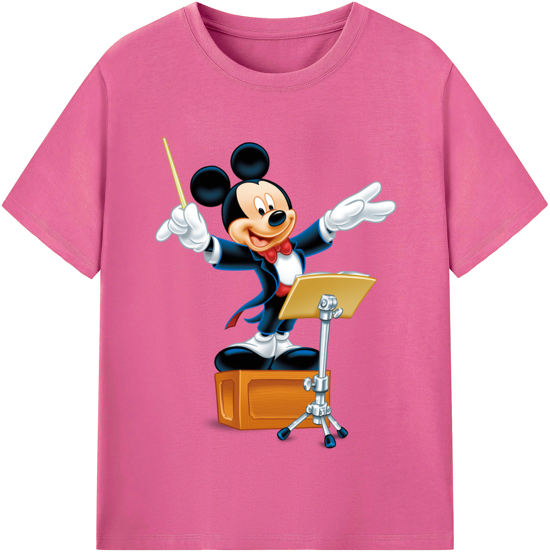 （画像用） ミッキーマウス Mickey Mouse レディースカジュアルプリントTシャツ（綿100％）