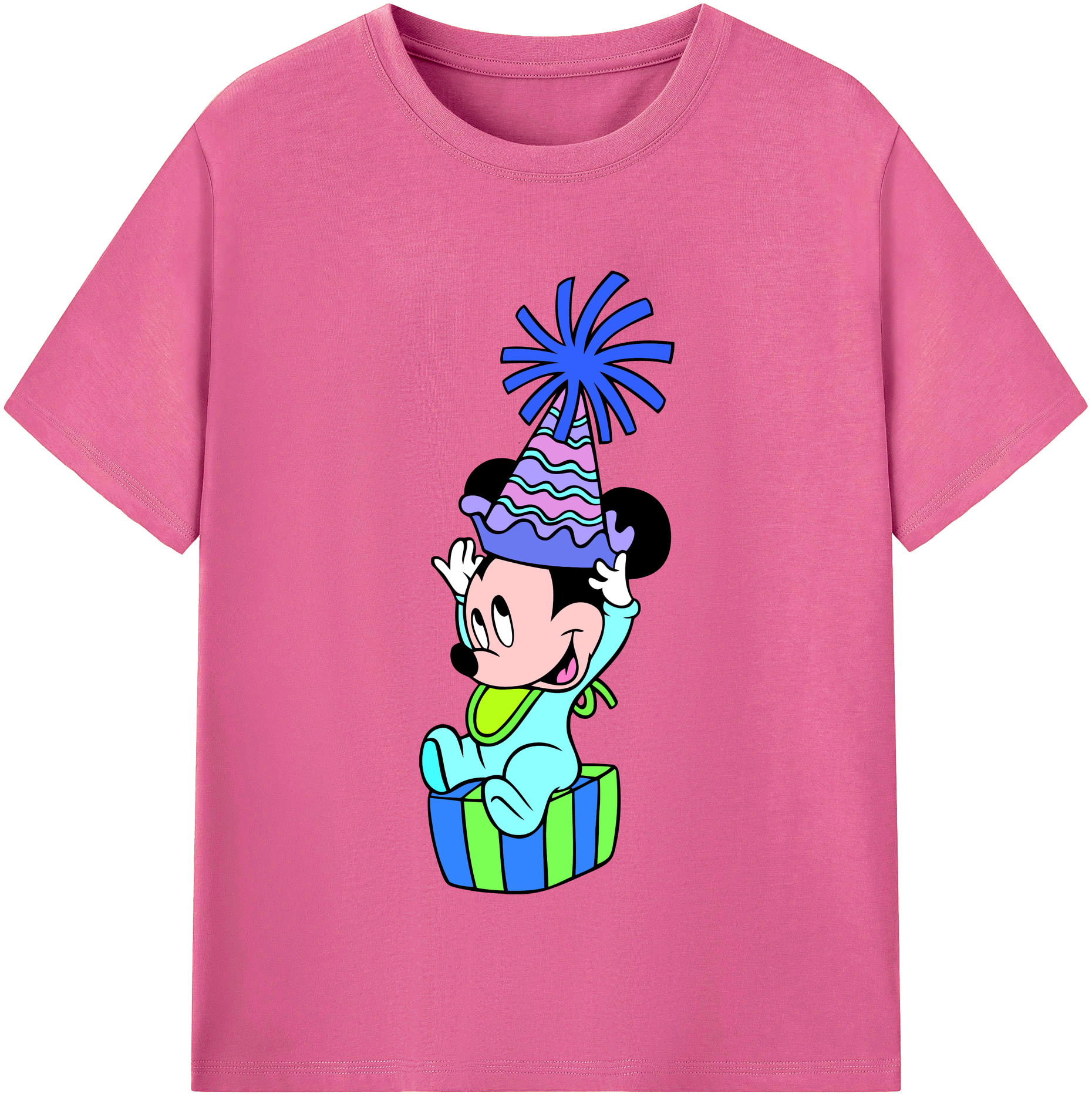 （画像用） ミッキーマウス Mickey Mouse レディースカジュアルプリントTシャツ（綿100％）